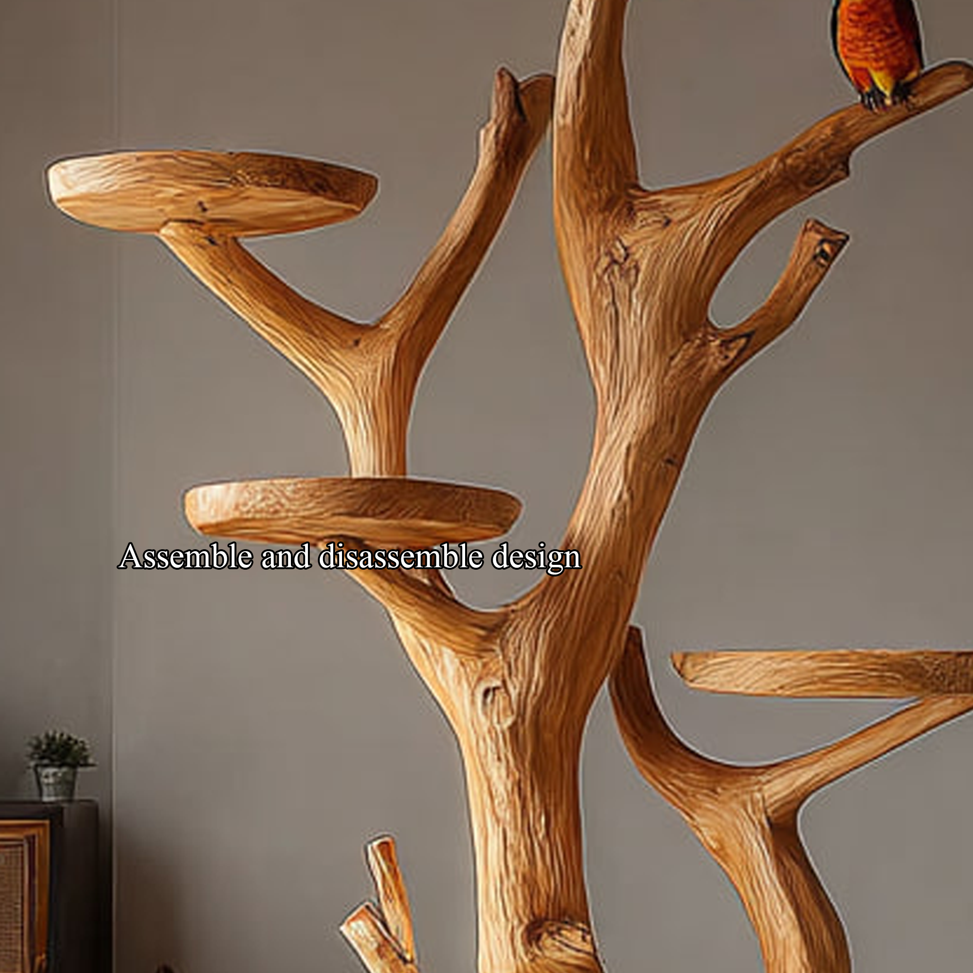 Rustic Bird Perch Tree Stand Living Room Aviary Decor SINLKITT046
