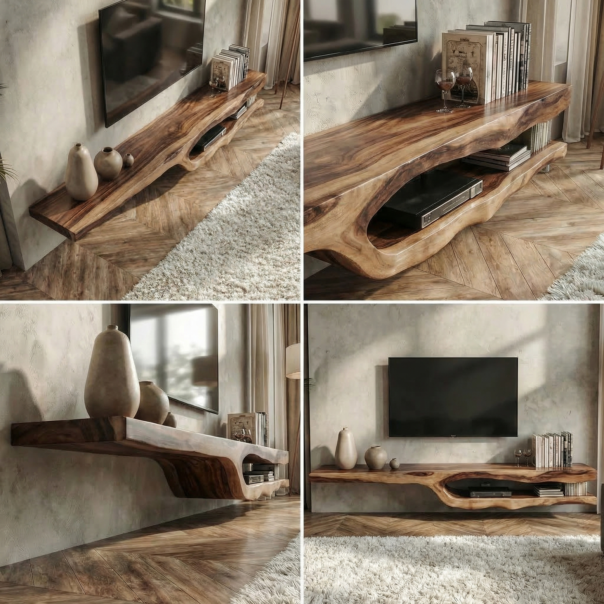 Rustic Floating TV Shelf For Living Room And Bedroom SINLKITS002