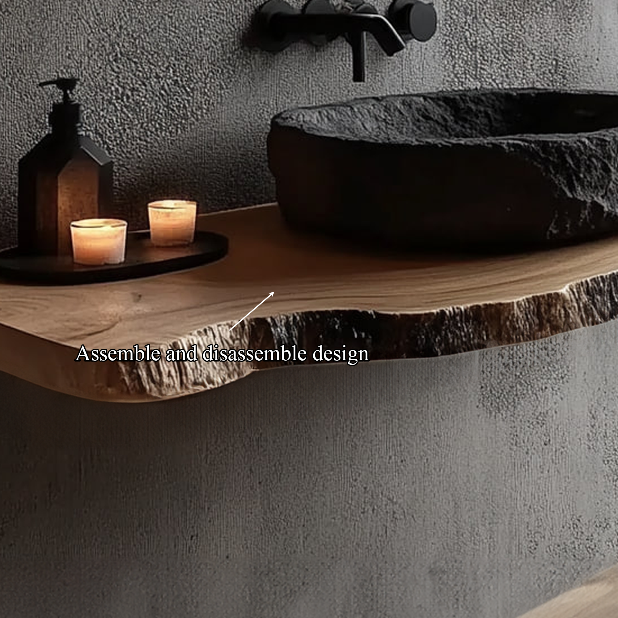 Rustic Floating Bathroom Vanity Modern Washroom SINLKIBRV193