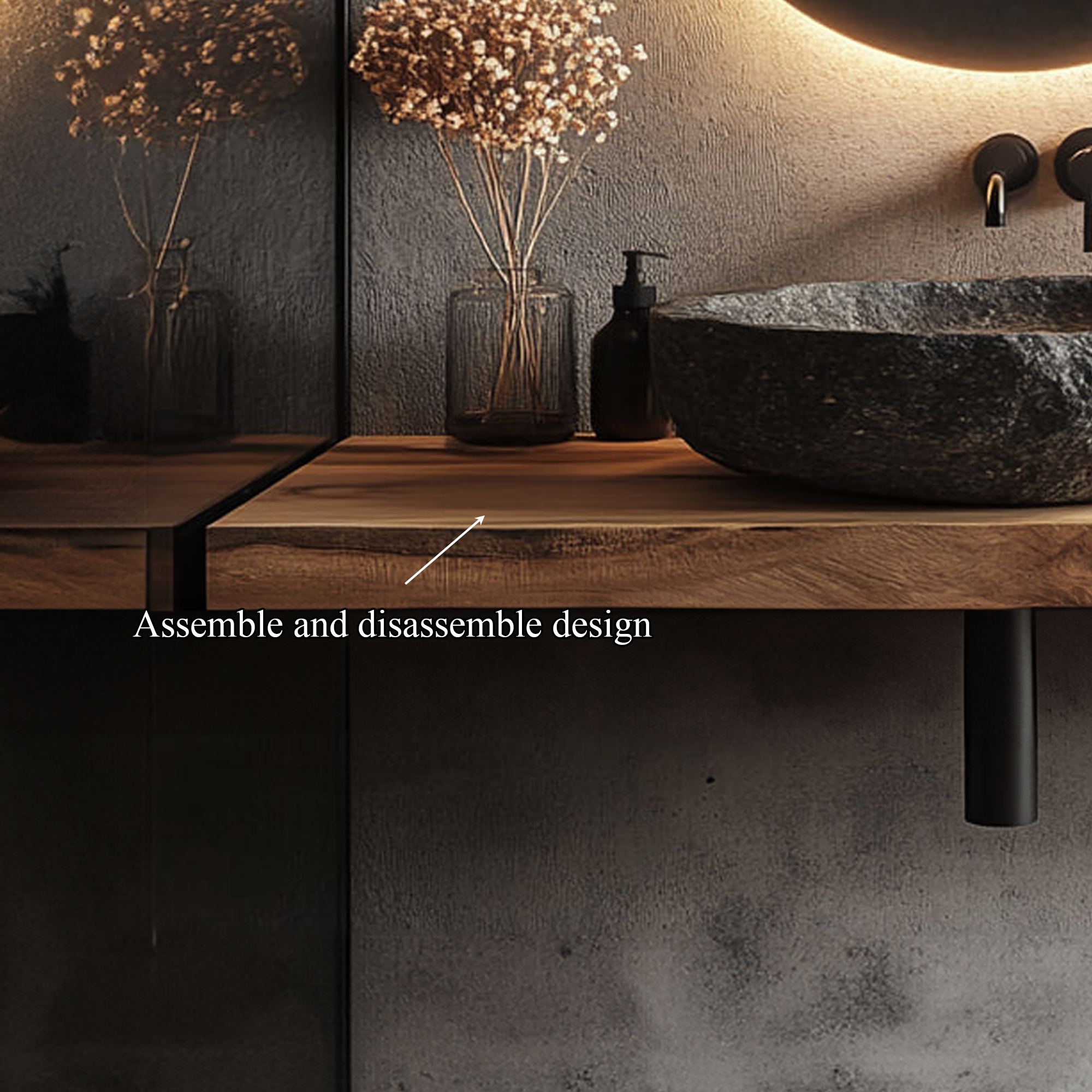 Rustic Floating Bathroom Vanity Modern Washroom Space SINLKIBRV190