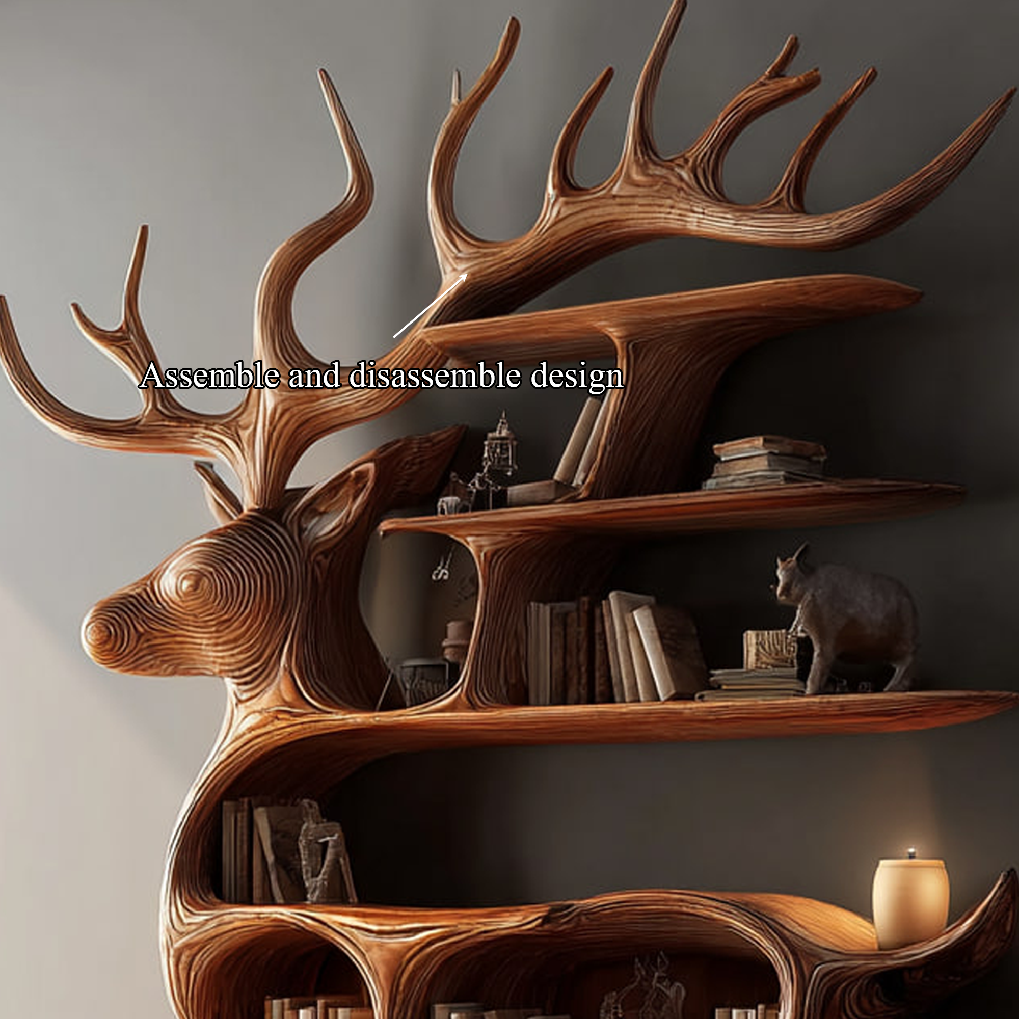 Rustic Deer Display Shelf Living Room Or Bedroom SINLKISC098