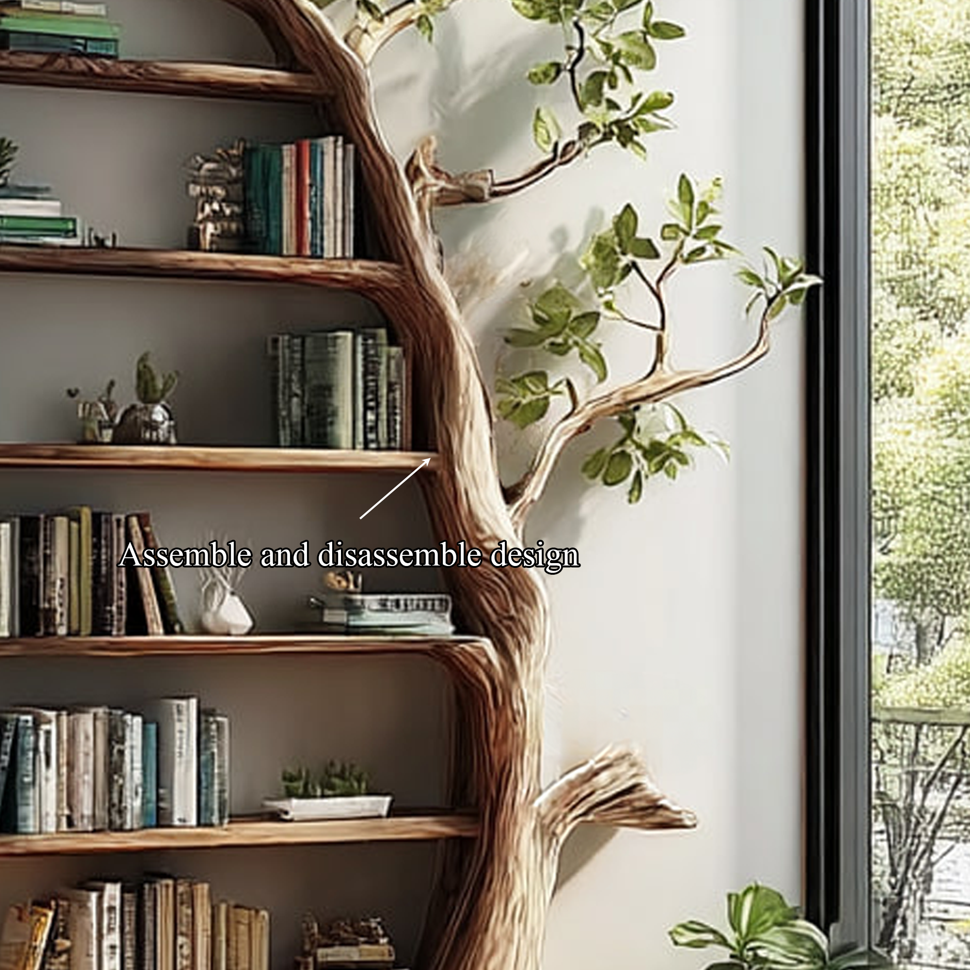 Rustic Tree Wall Unit Living Room Dining Room Artistic Decor SINLKITB480