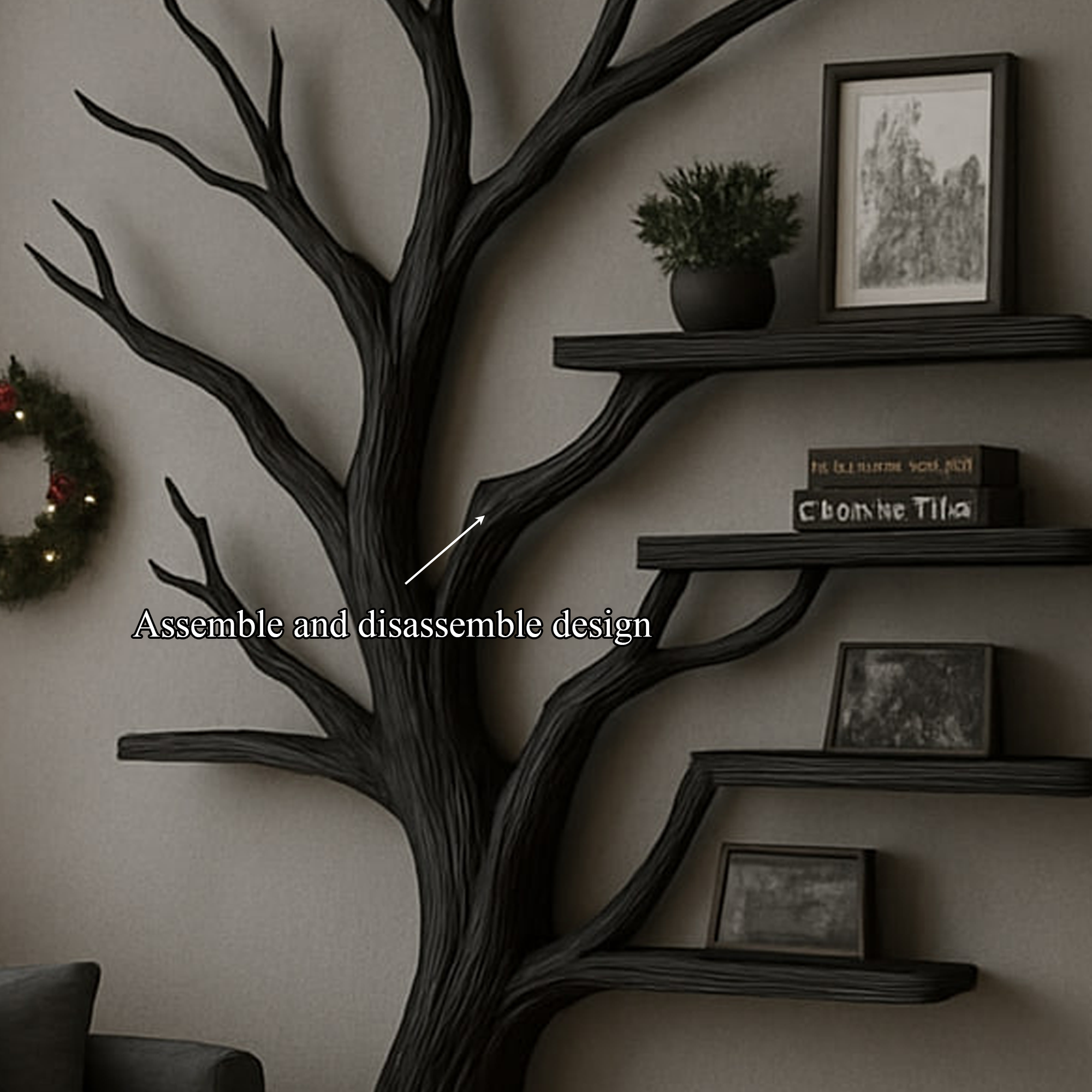 Rustic Decorative Tree Bookshelf Home Office Holiday Style SINLKITB495