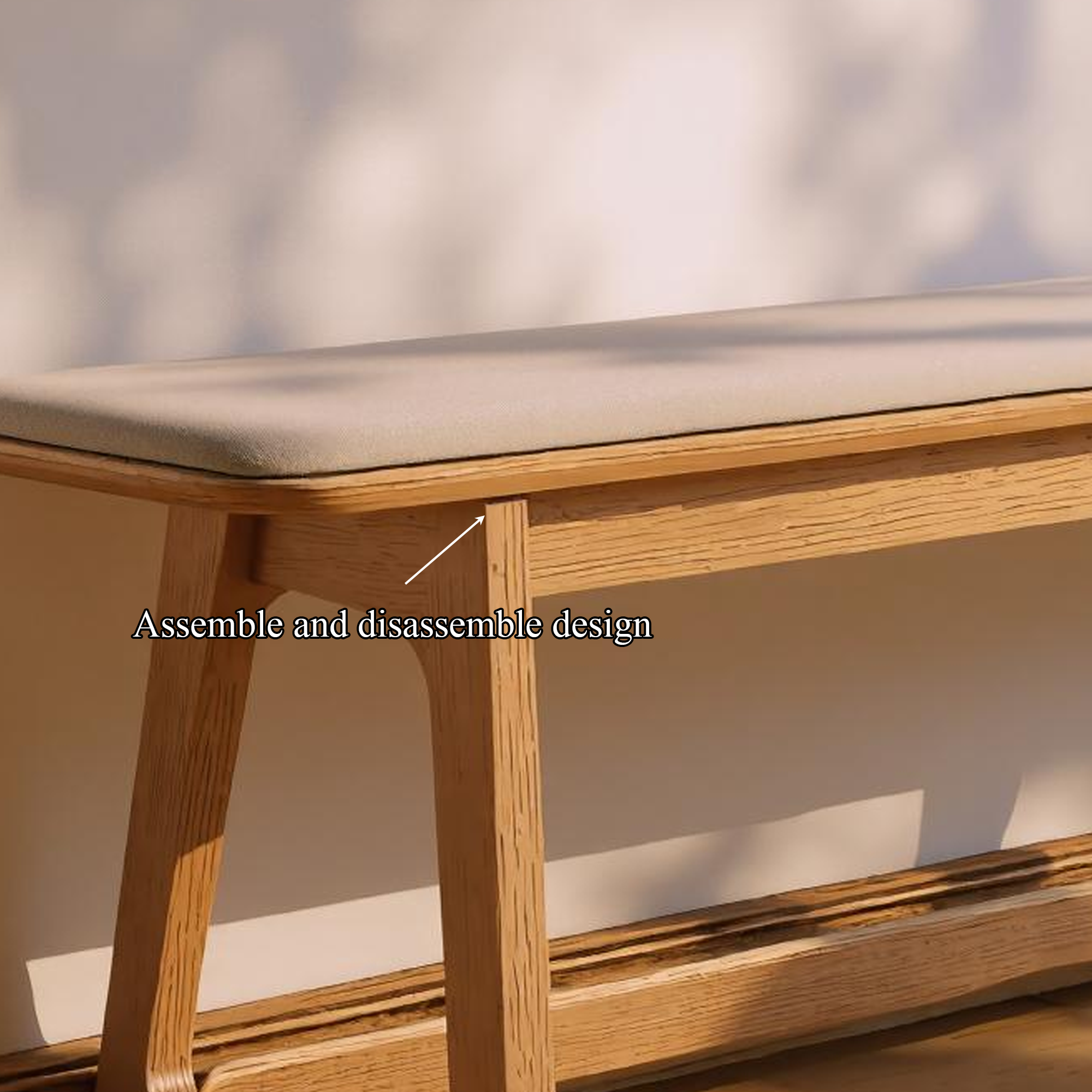 Mid Century Bench Entryway Dining Room Modern Seating SINLKIRS026