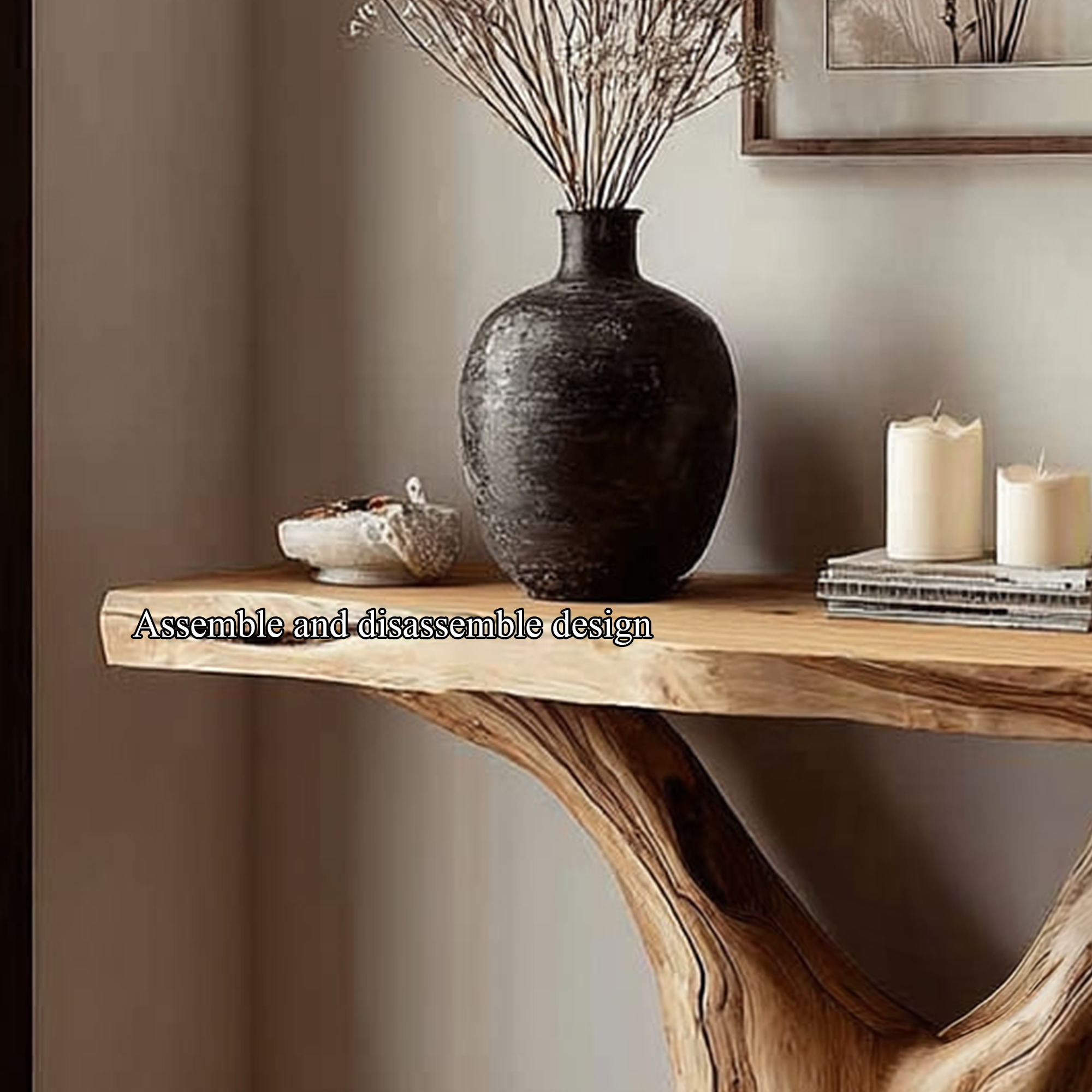 Rustic Live Edge Console Table Accent Room Or Entry SINLKICS250