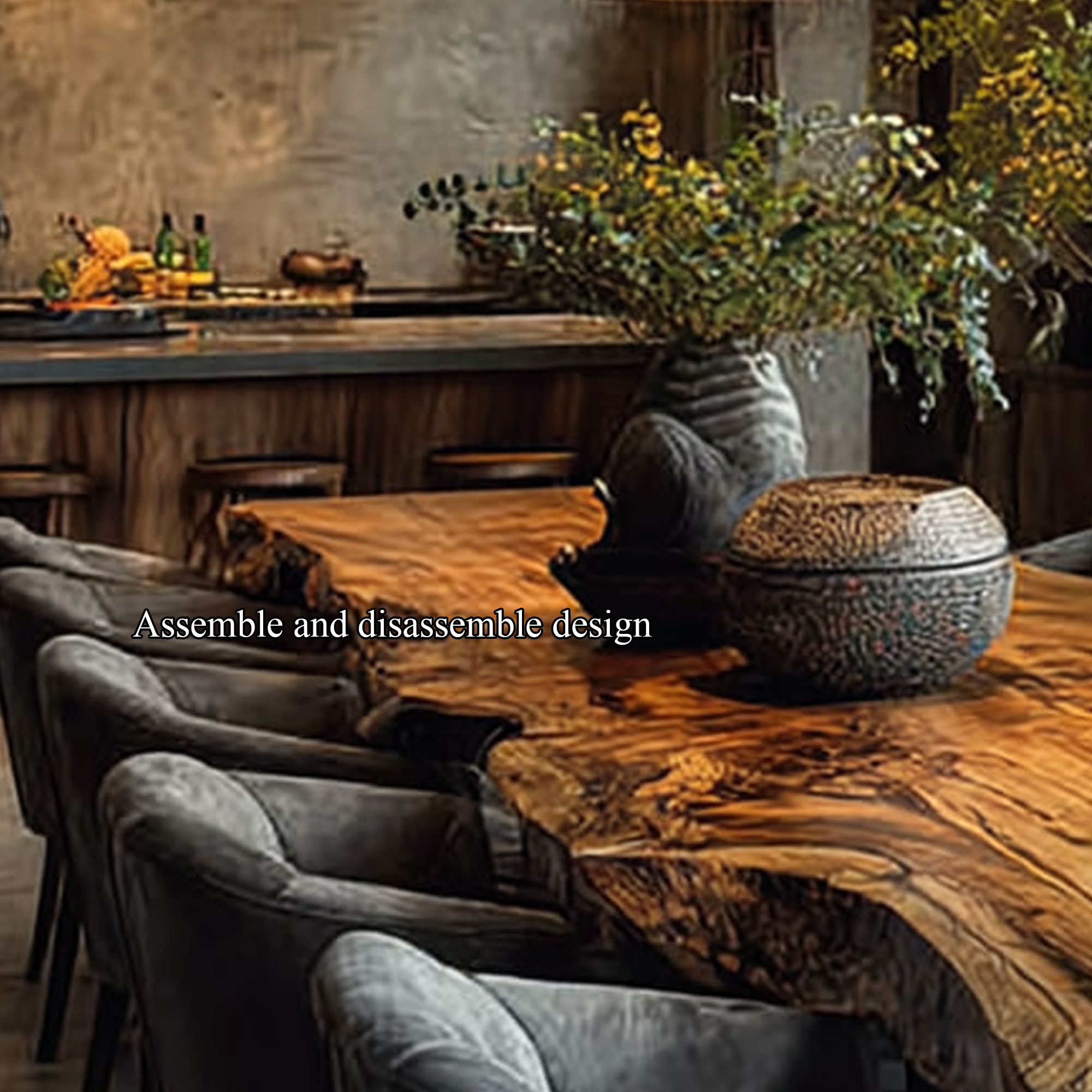 Rustic Dining Table Modern Kitchen SINLKIDT085