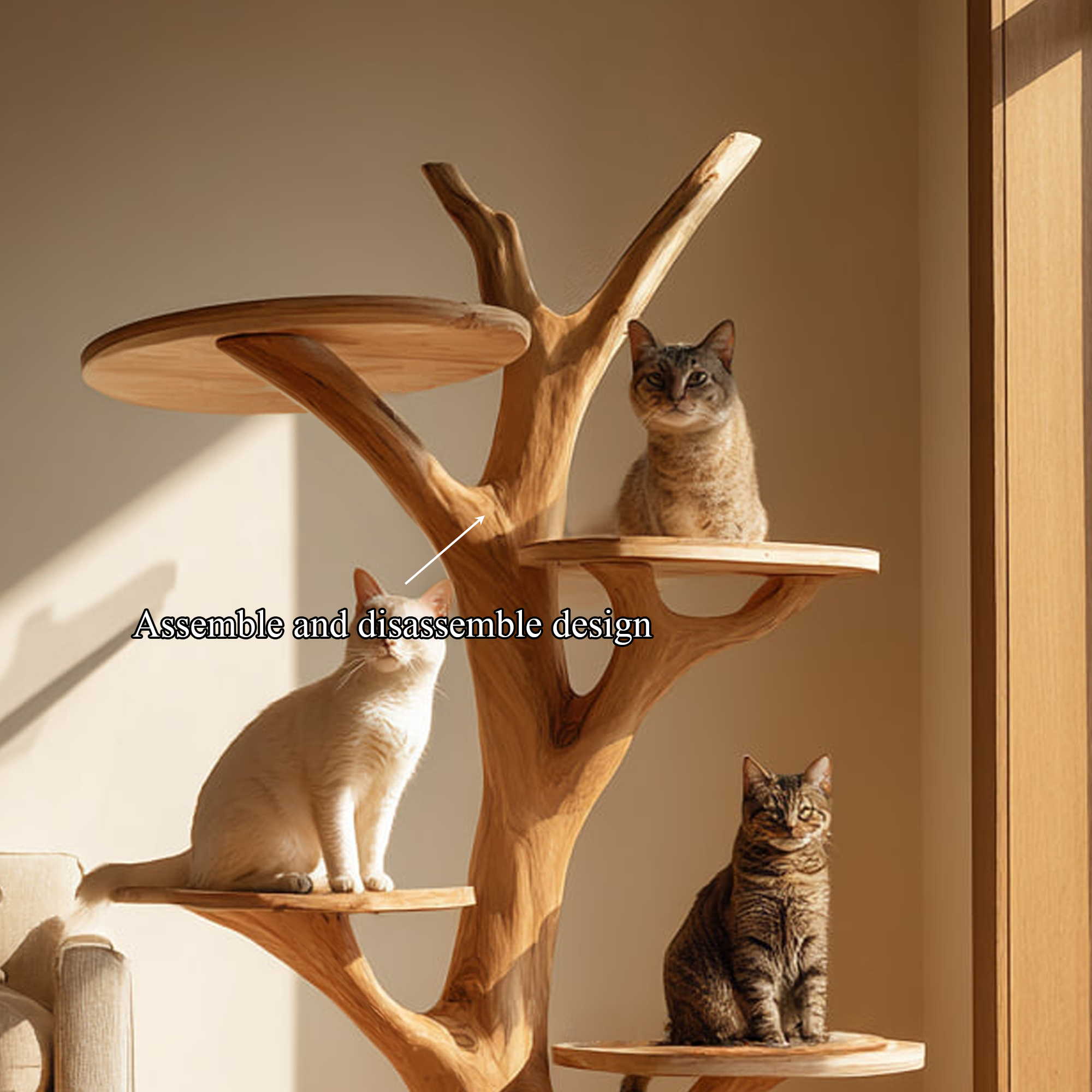 Rustic Cat Tower Tree Inspired Furniture Living Room SINLKITT050