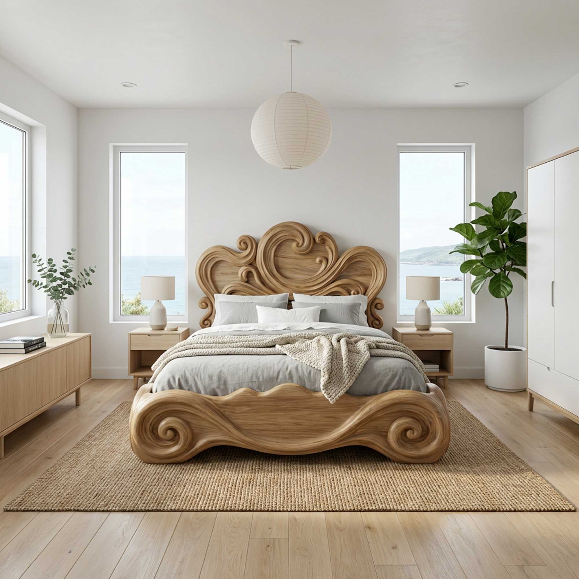 Rustic Artistic Bedroom Bed Frame For Bedroom Or Master Bedroom SINLKIWB096
