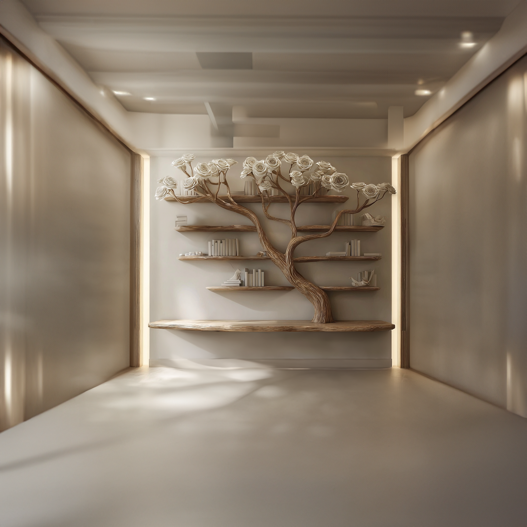 Rustic Tree Wall Bookcase Bedroom Decor SINLKITB238
