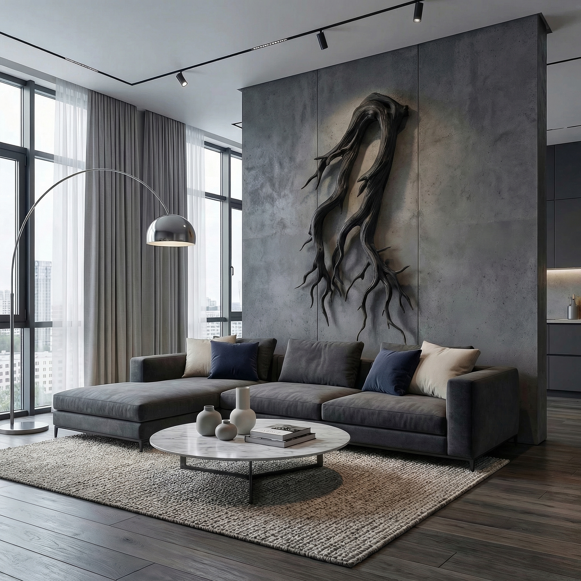 Rustic Root Wood Wall Sculpture Living Room And Entryway SINLKIWD054