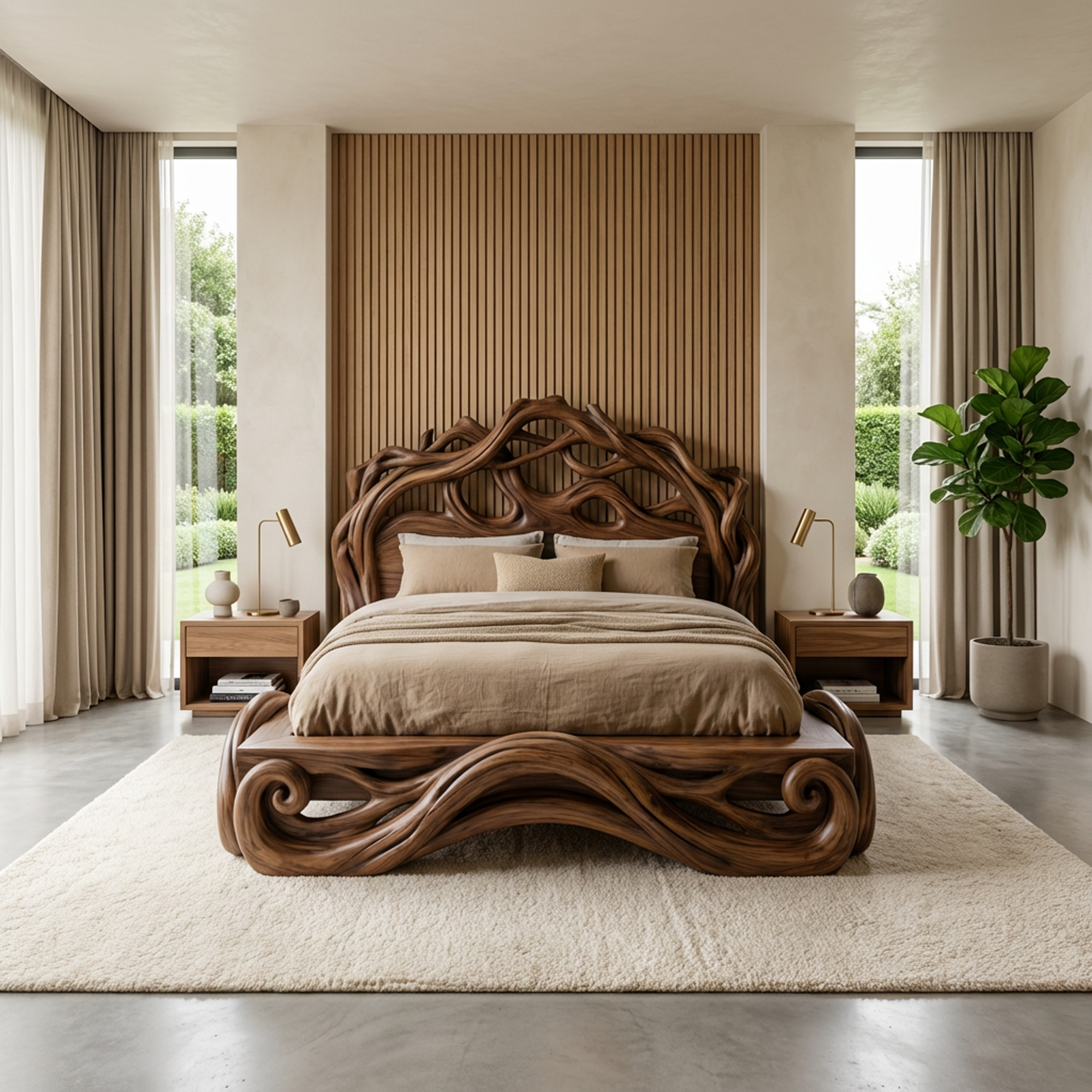 Rustic Platform Style Bed For Bedroom Or Private Room SINLKIWB103