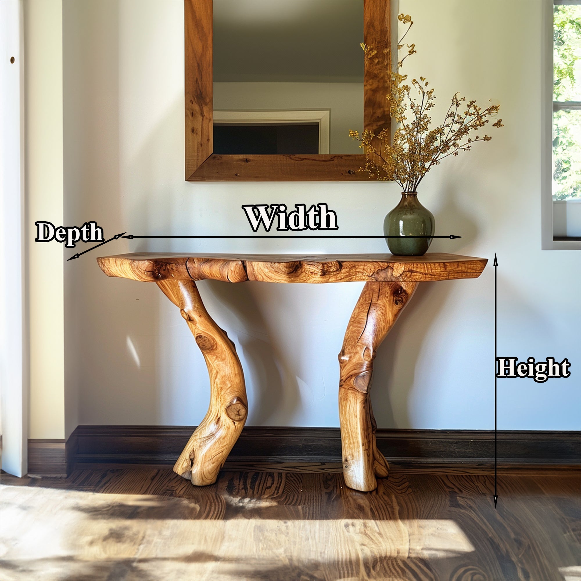 Live Edge Console Table Handcrafted For Rustic Home Styling SILDTCS015