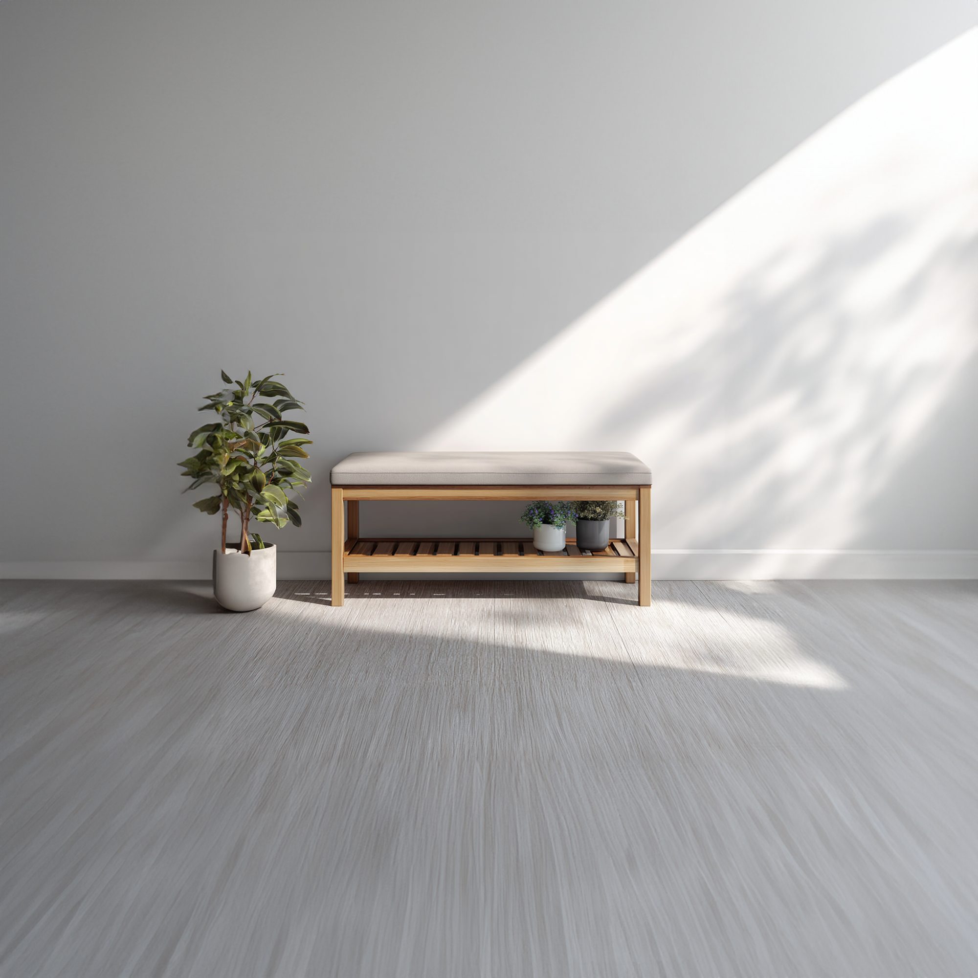 Midcentury Farmhouse Shoe Bench Entryway SINLKISB041