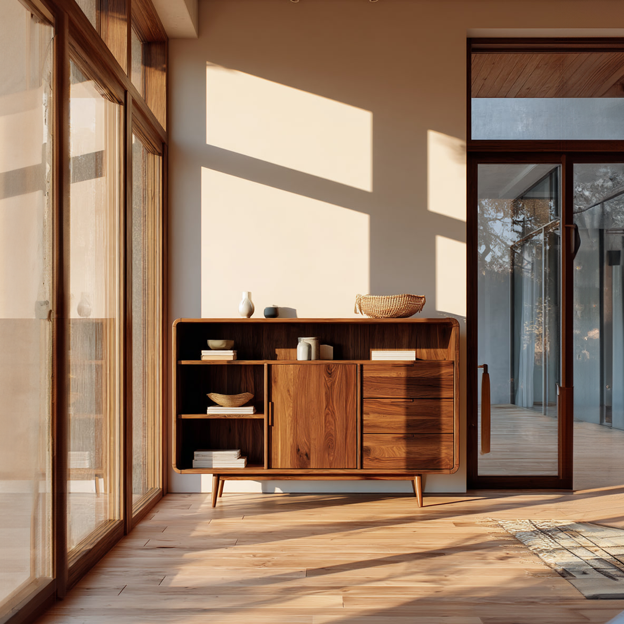 Mid Century Wooden Display Cabinet Entryway Or Bedroom SINLKISC261