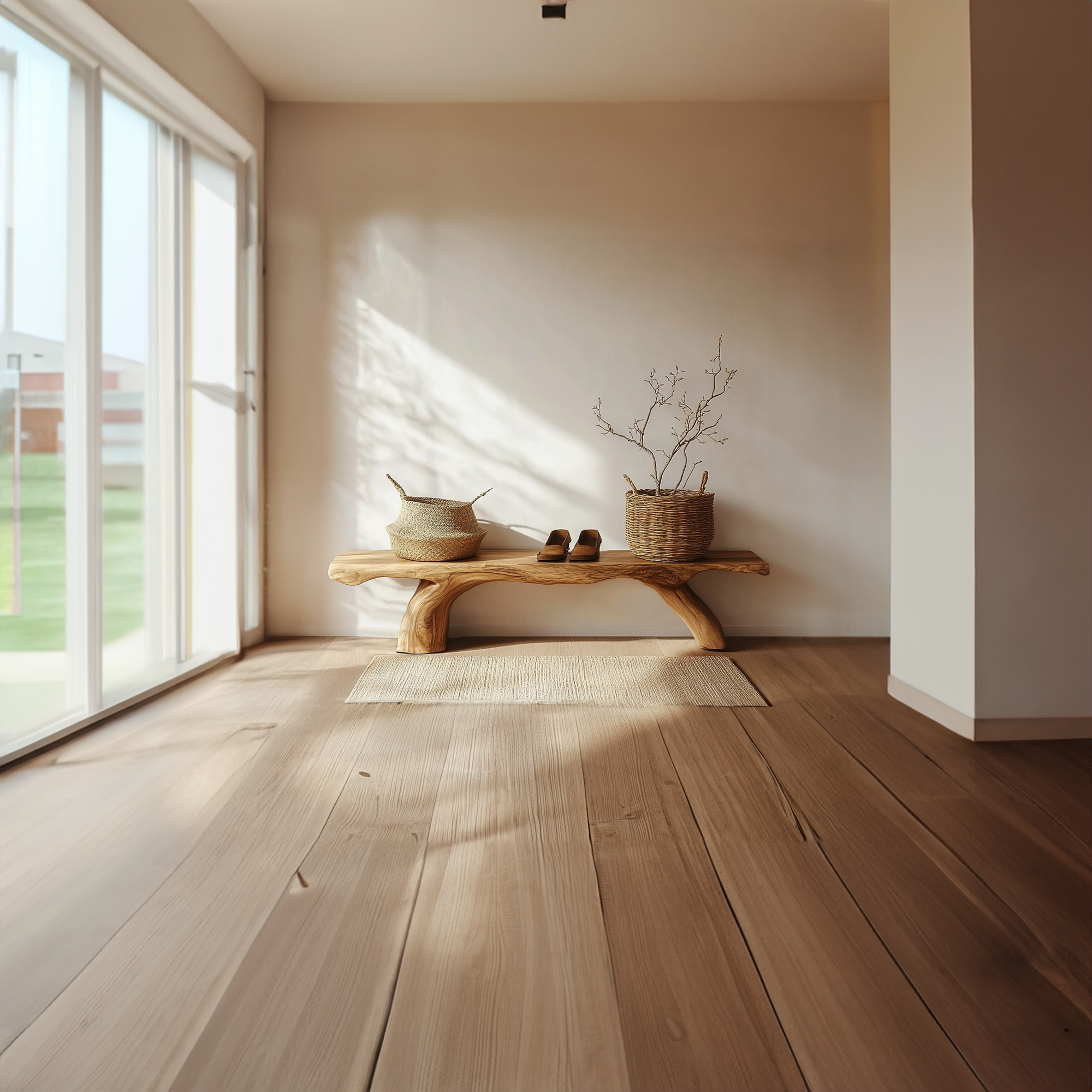 Rustic Natural Wood Bench Bedroom Or Living Room Furniture SINLKIRS037