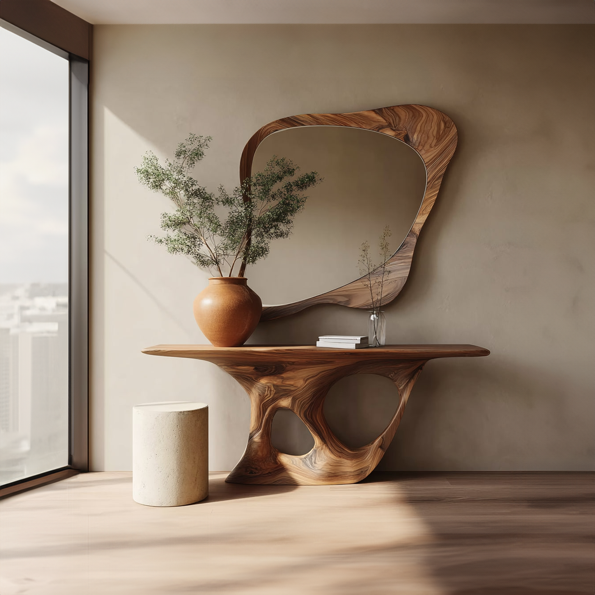 Rustic Solid Wood Console Table Living Room SINLKICS288