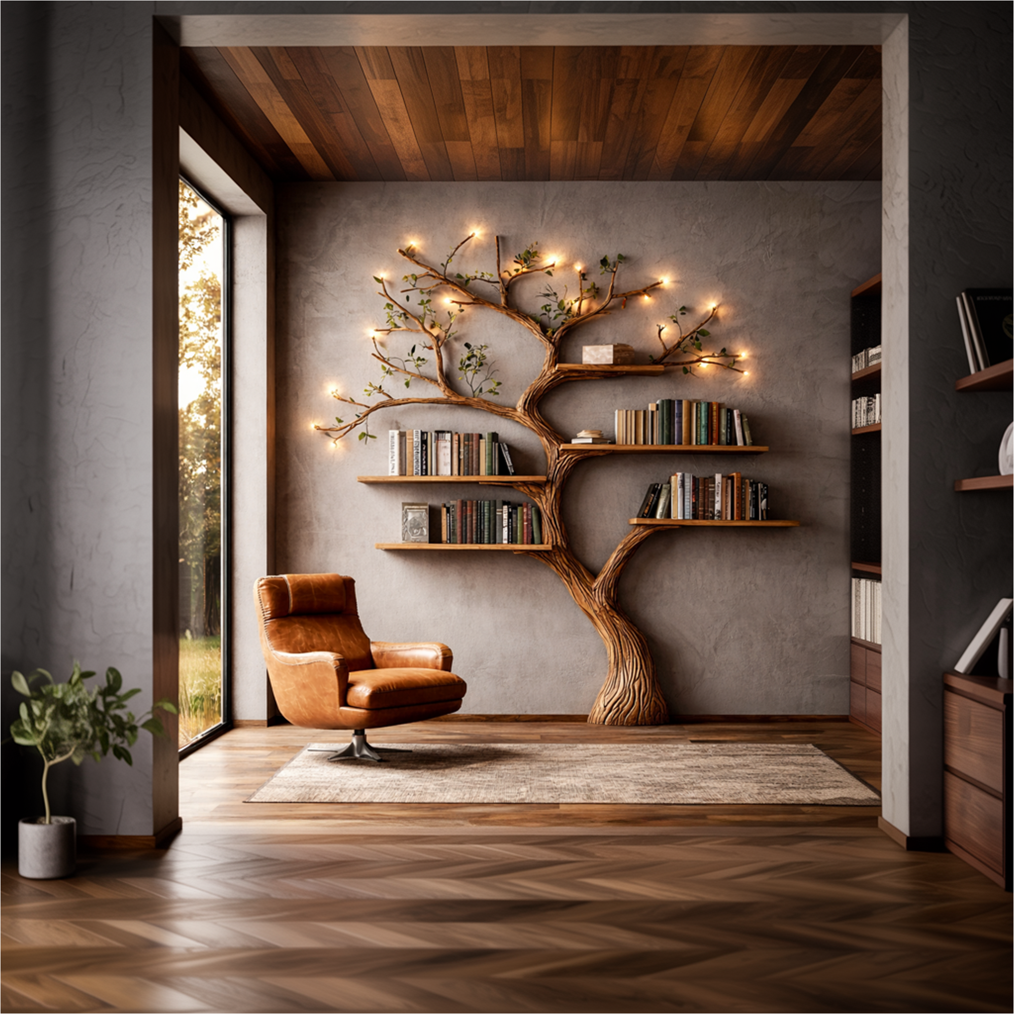 Organic Modern Wall Mounted Tree Bookshelf For Home SINLKITB677