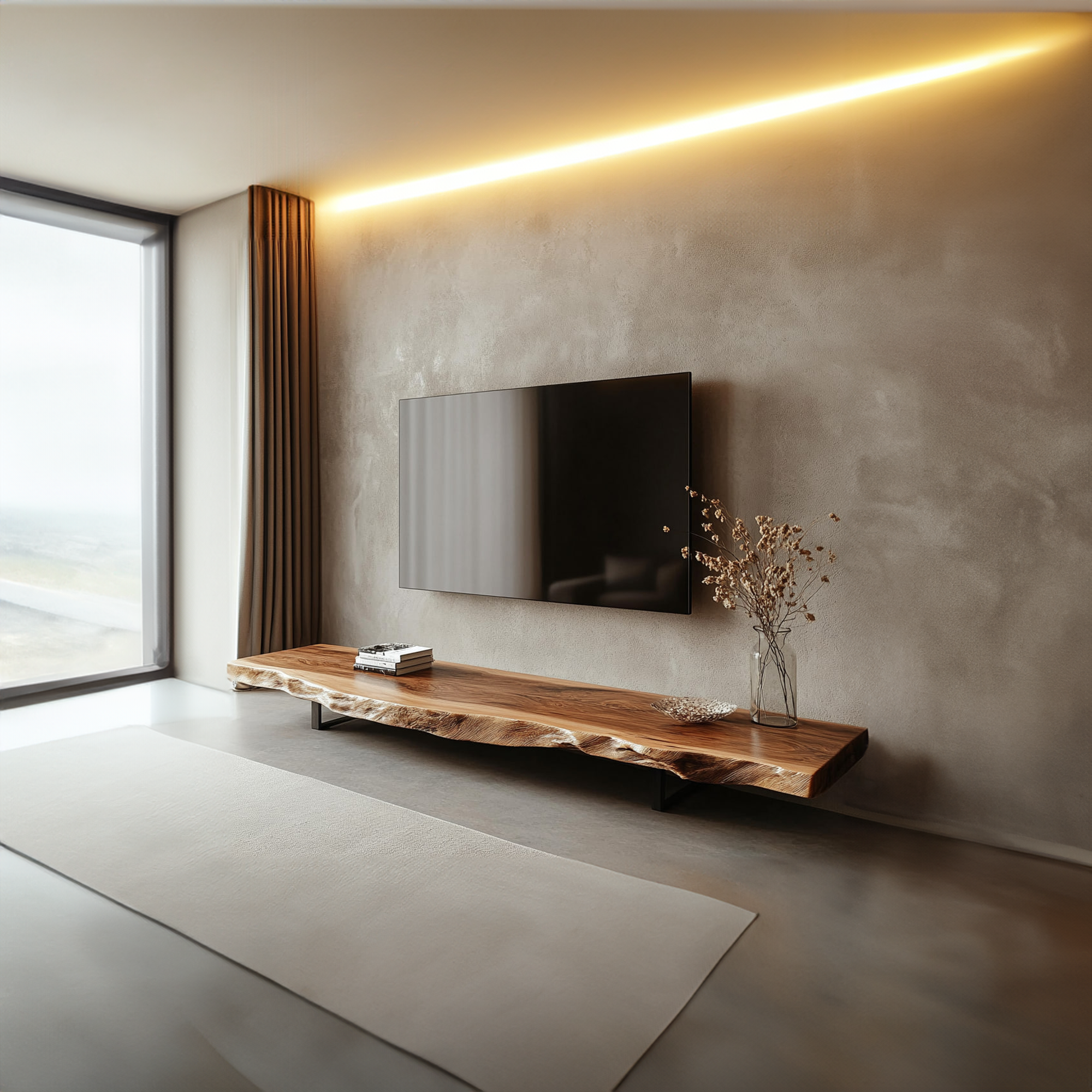 Mid Century TV Console Live Edge Wood Master Bedroom SINLKICS354