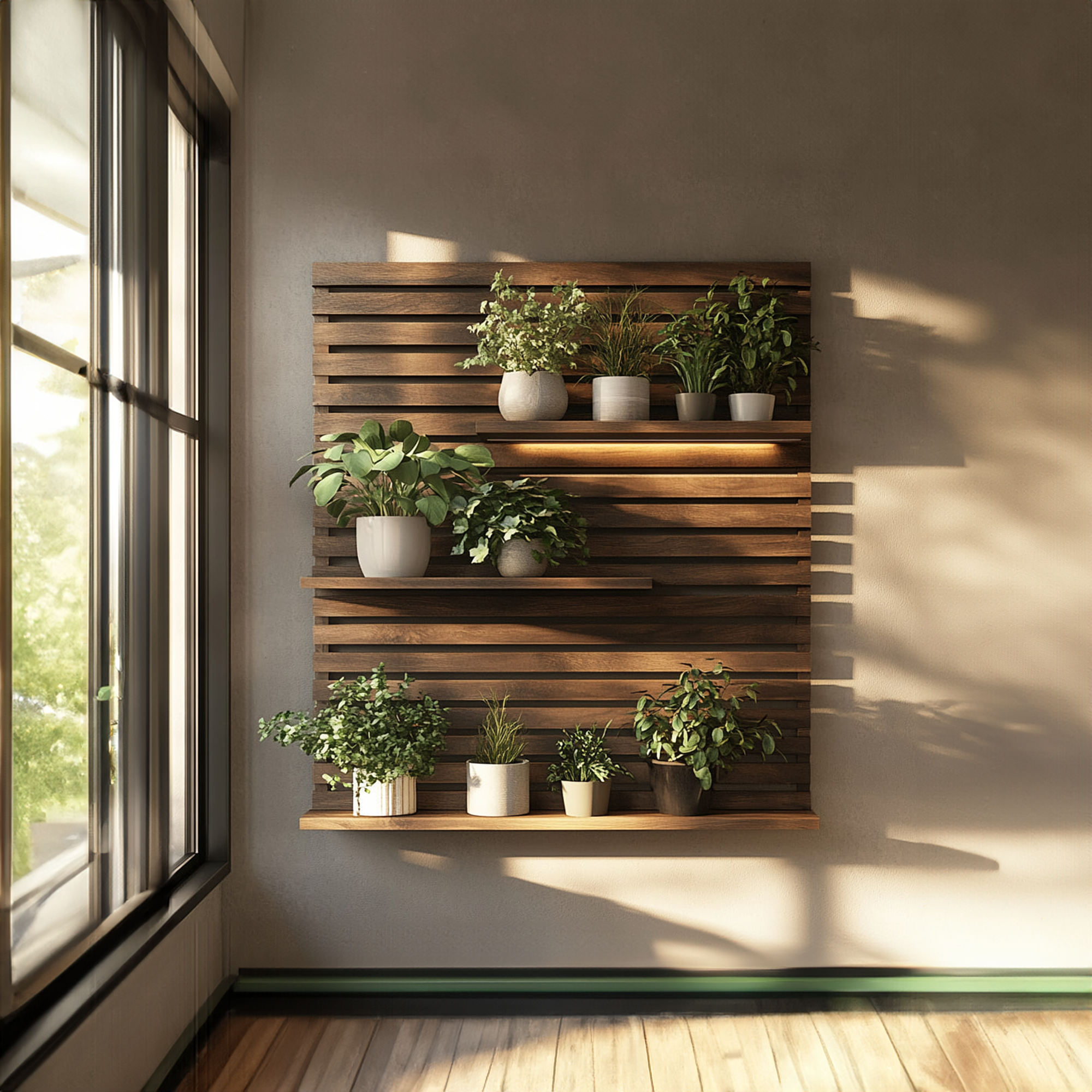Modern Wooden Wall Planter Shelf Living Room Or Hallway SINLKIFL229