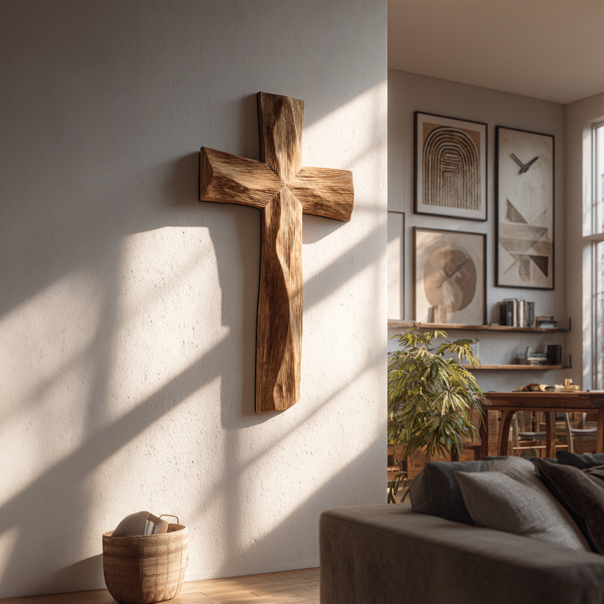 Rustic Religious Wall Cross Bedroom Or Living Room SINLKIWD009