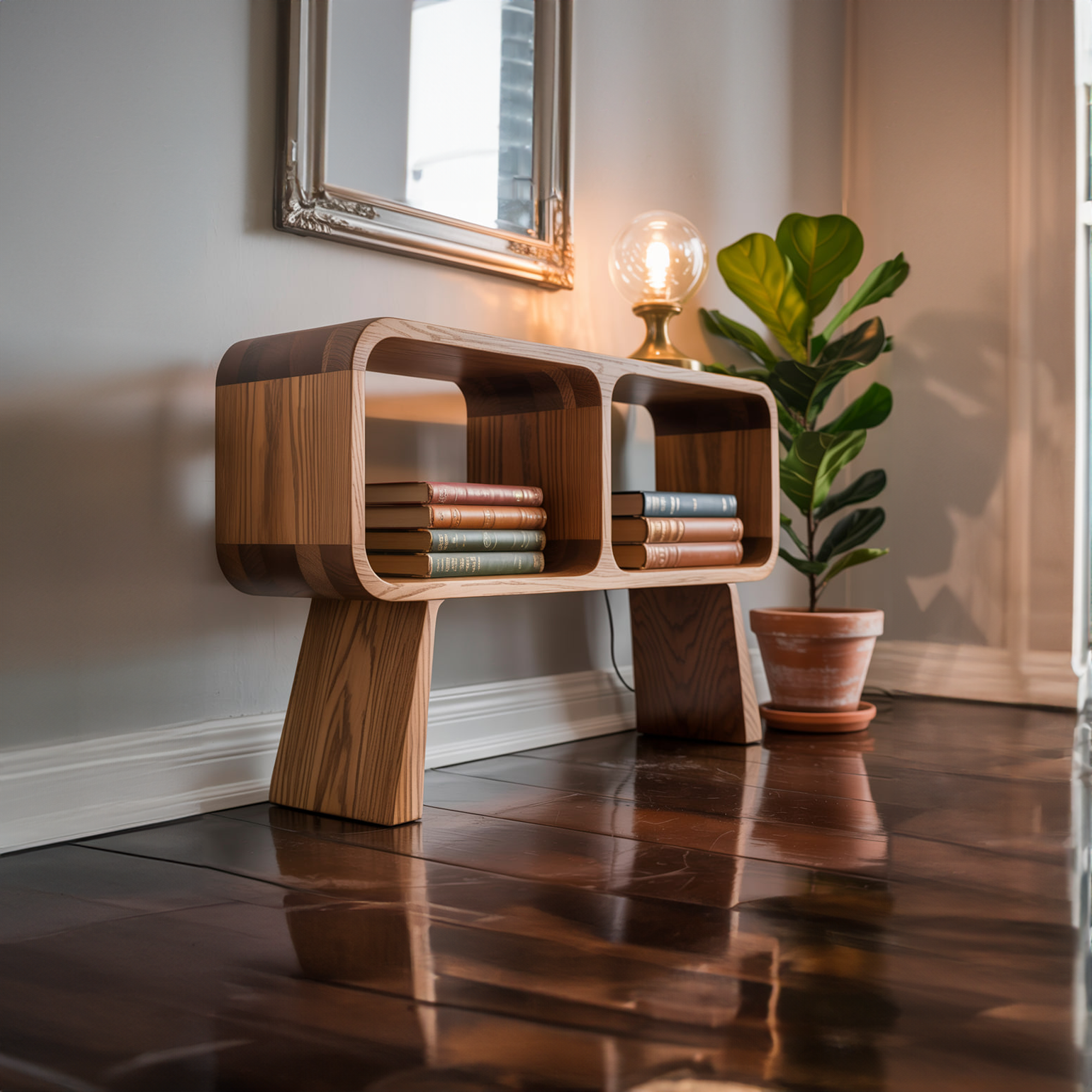 Mid Century Minimal Console Living Room And Study Room SINLKISC279