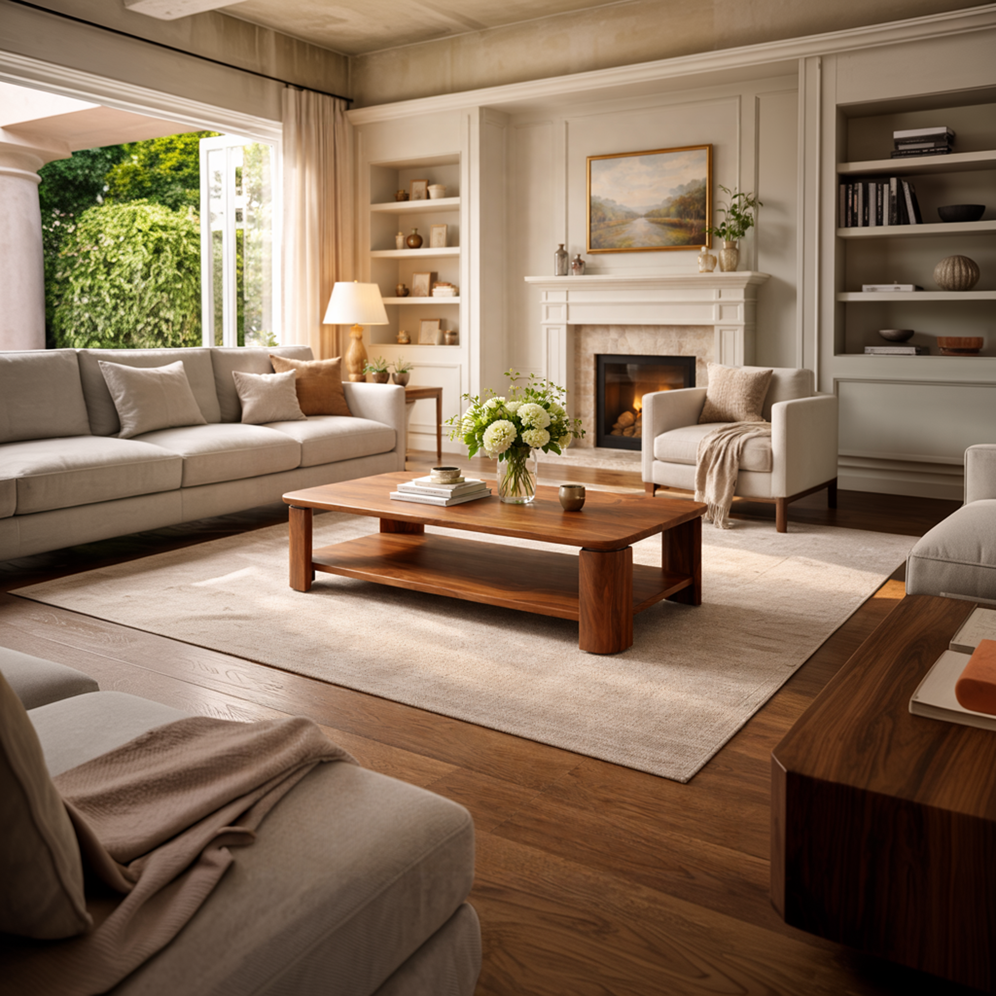 Classic Contemporary Solid Wood Coffee Table Timeless Living Room Interior SINLKICF286