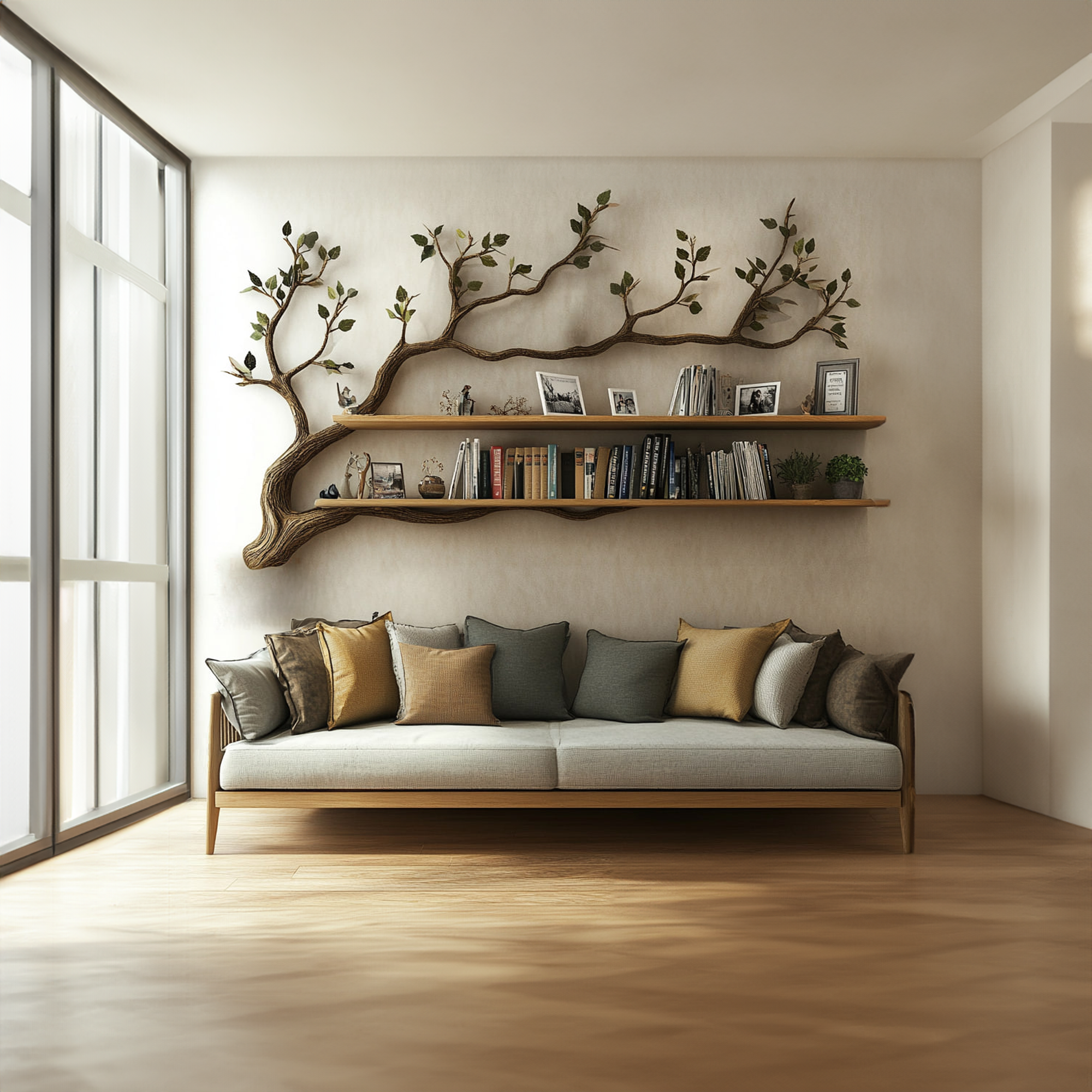 Rustic Tree Inspired Wall Shelf Minimalist Home SINLKITBS043