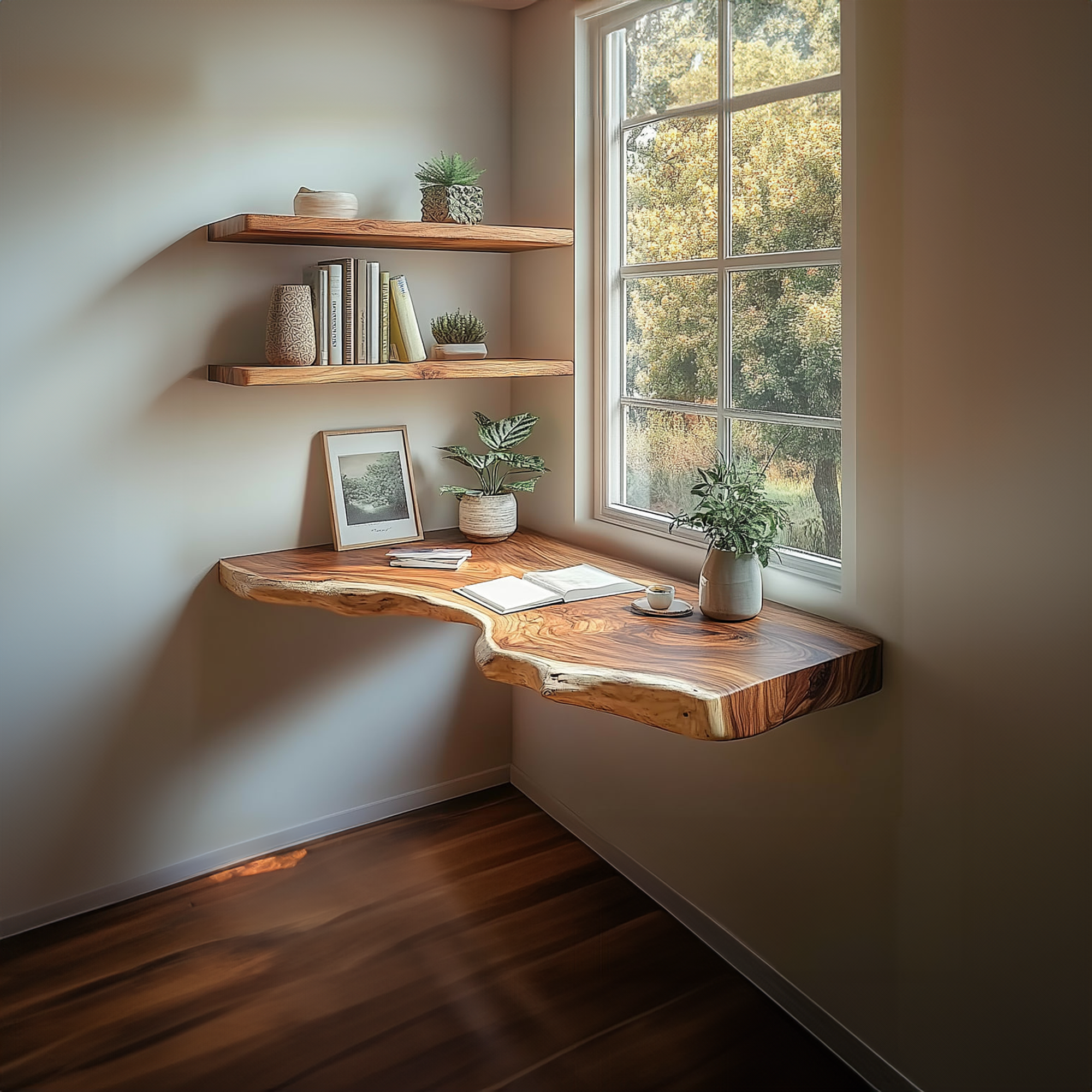 Rustic Floating Study Desk Shelf Bedroom Decor SINLKIFL216