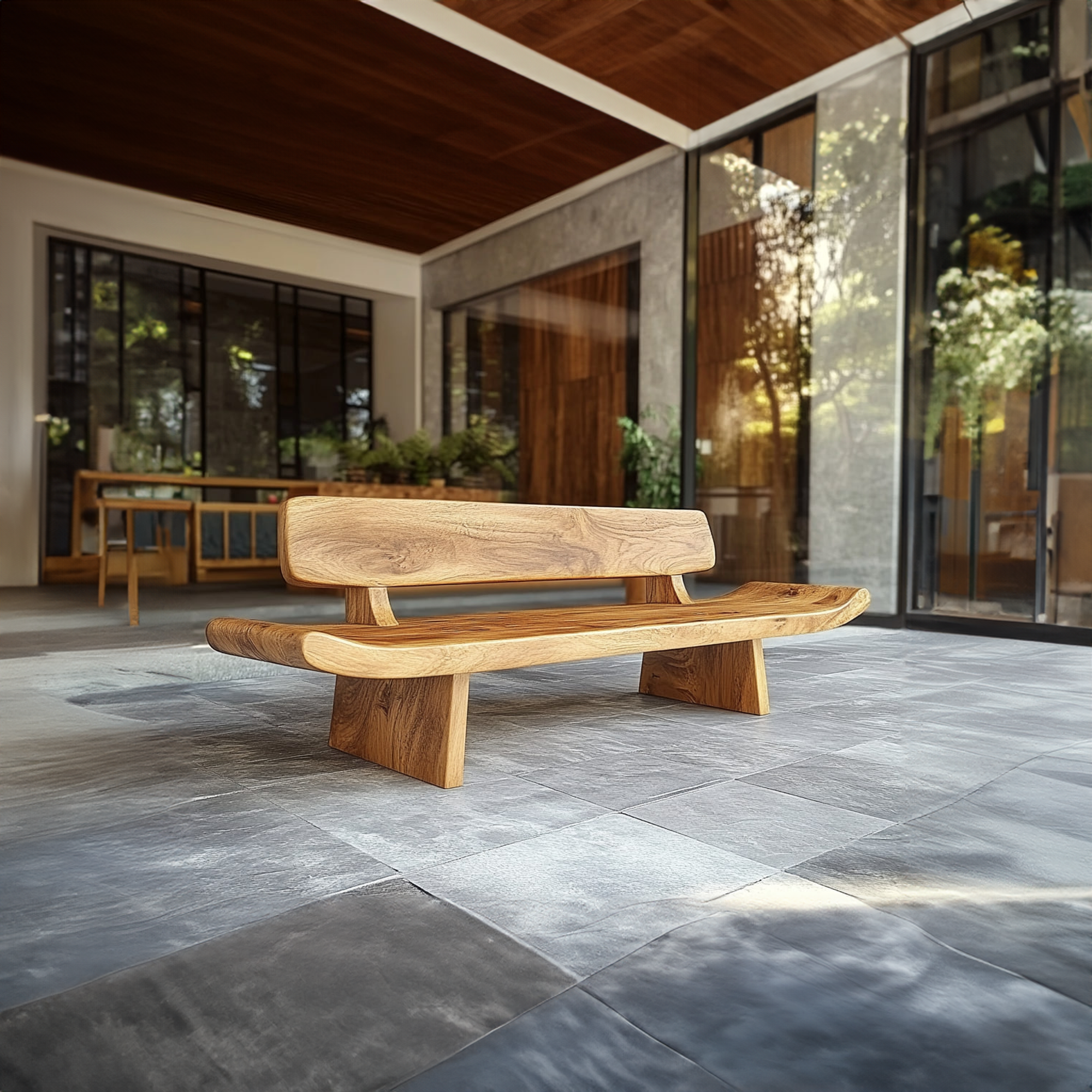 Handcrafted Organic Live Edge Wood Bench For Entryway Or Hallway SINLKIRS052