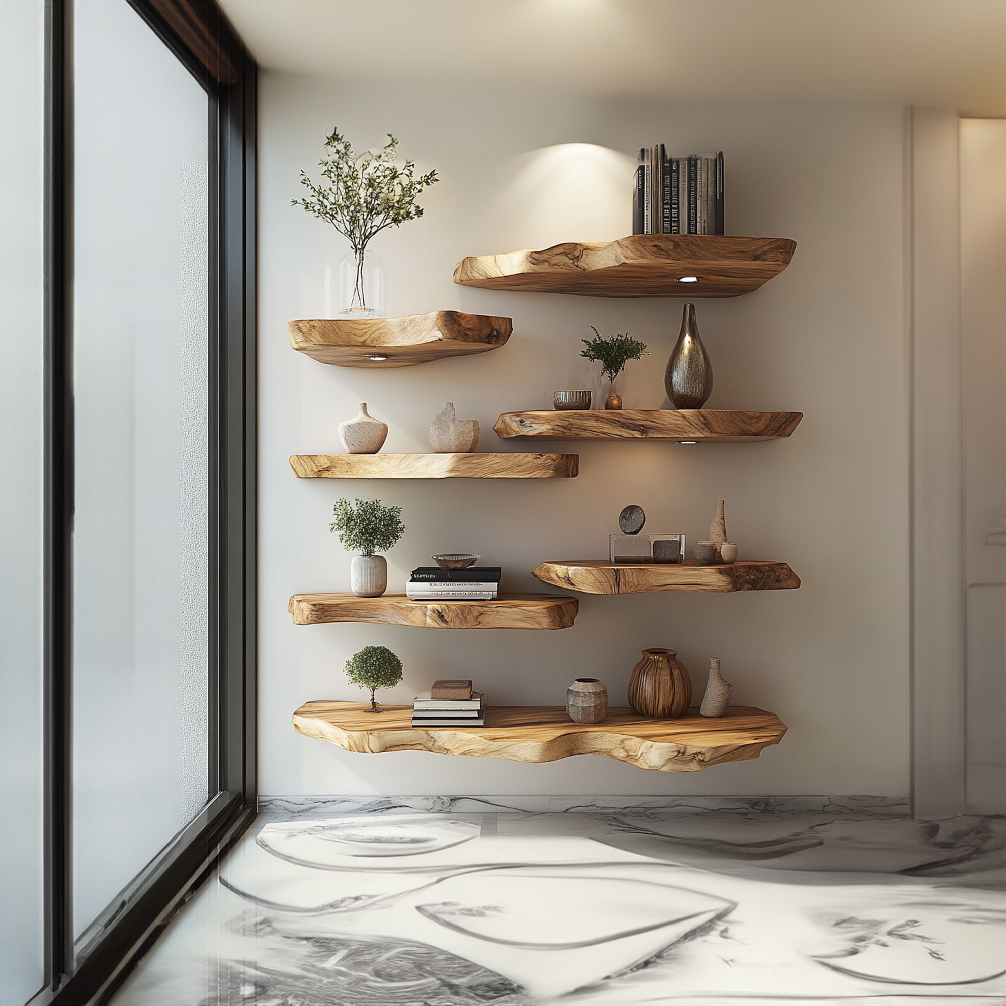 Rustic Live Edge Floating Display Shelf Living Room Or Study Room SINLKIFL262