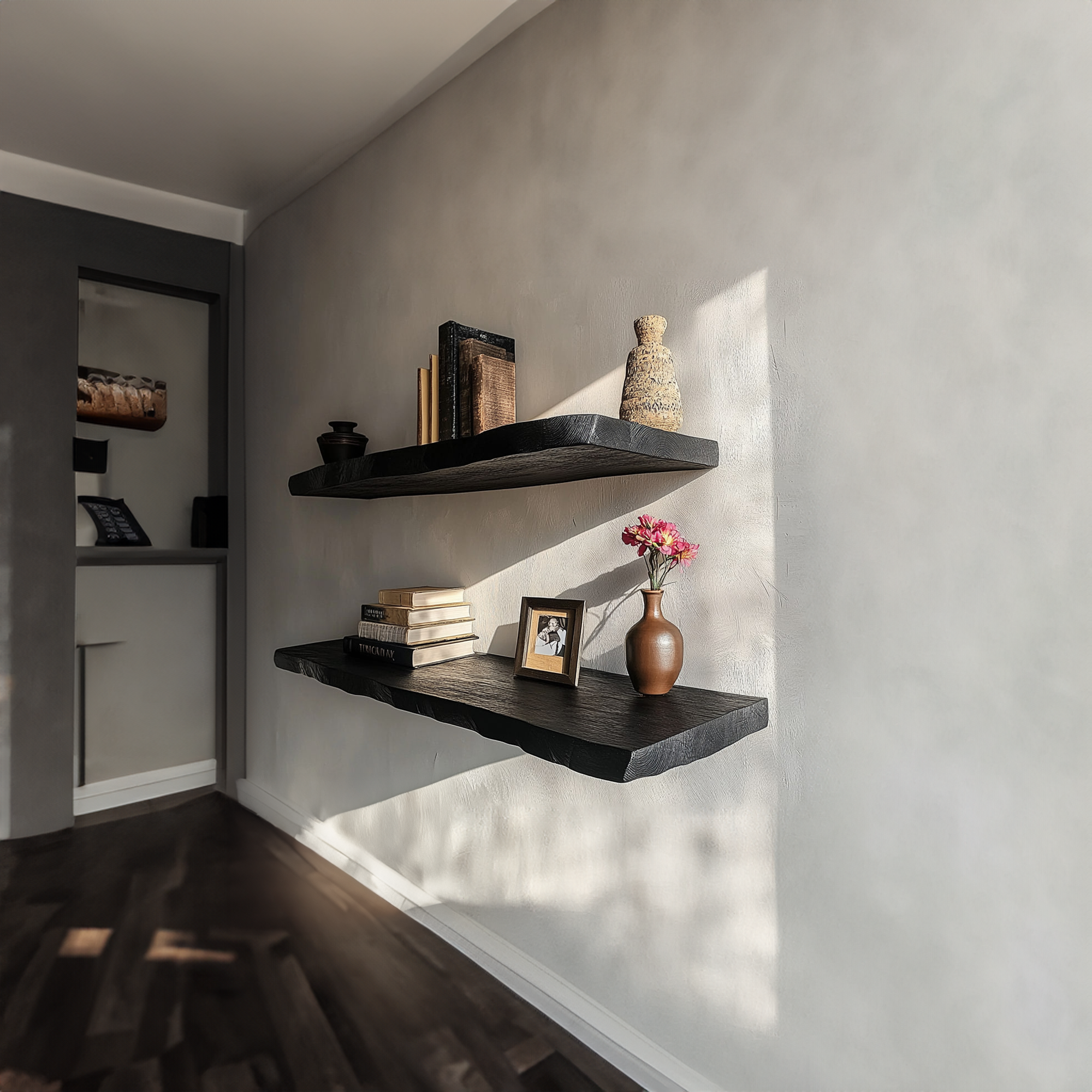 Rustic Modern Live Edge Shelf Living Room Or Bedroom SINLKIFL264