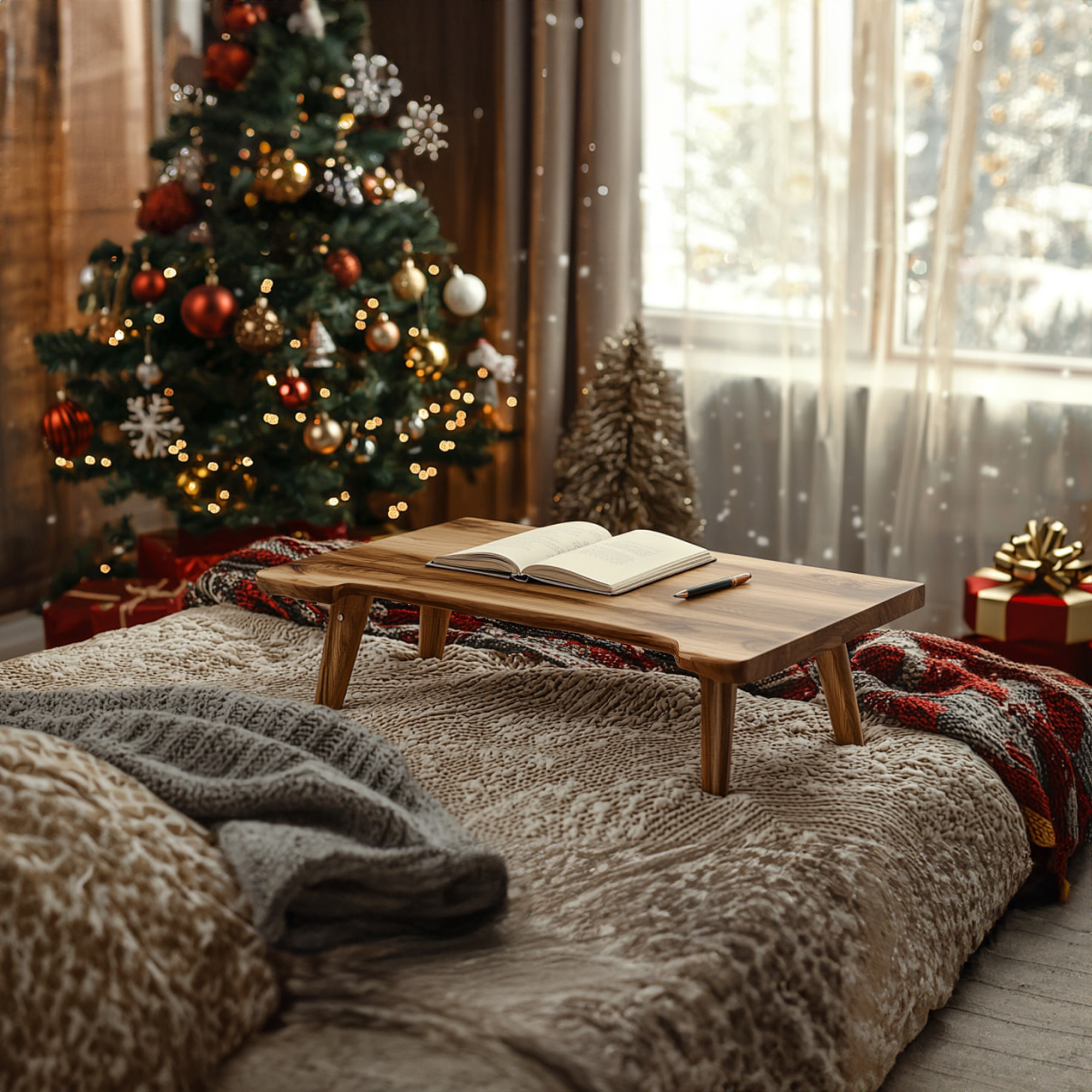 Rustic Lap Desk Christmas Cozy Bedroom Holiday Display SINLKIDK063