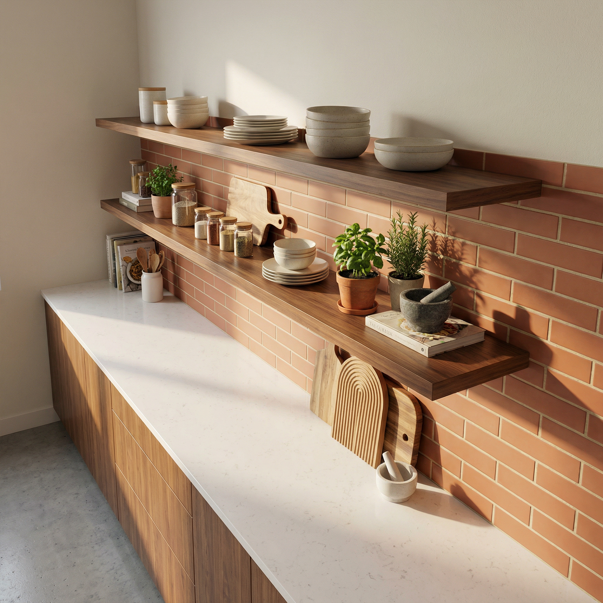 Modern Asymmetrical Floating Wall Shelves Solid Wood Statement Display SINLKIFL484
