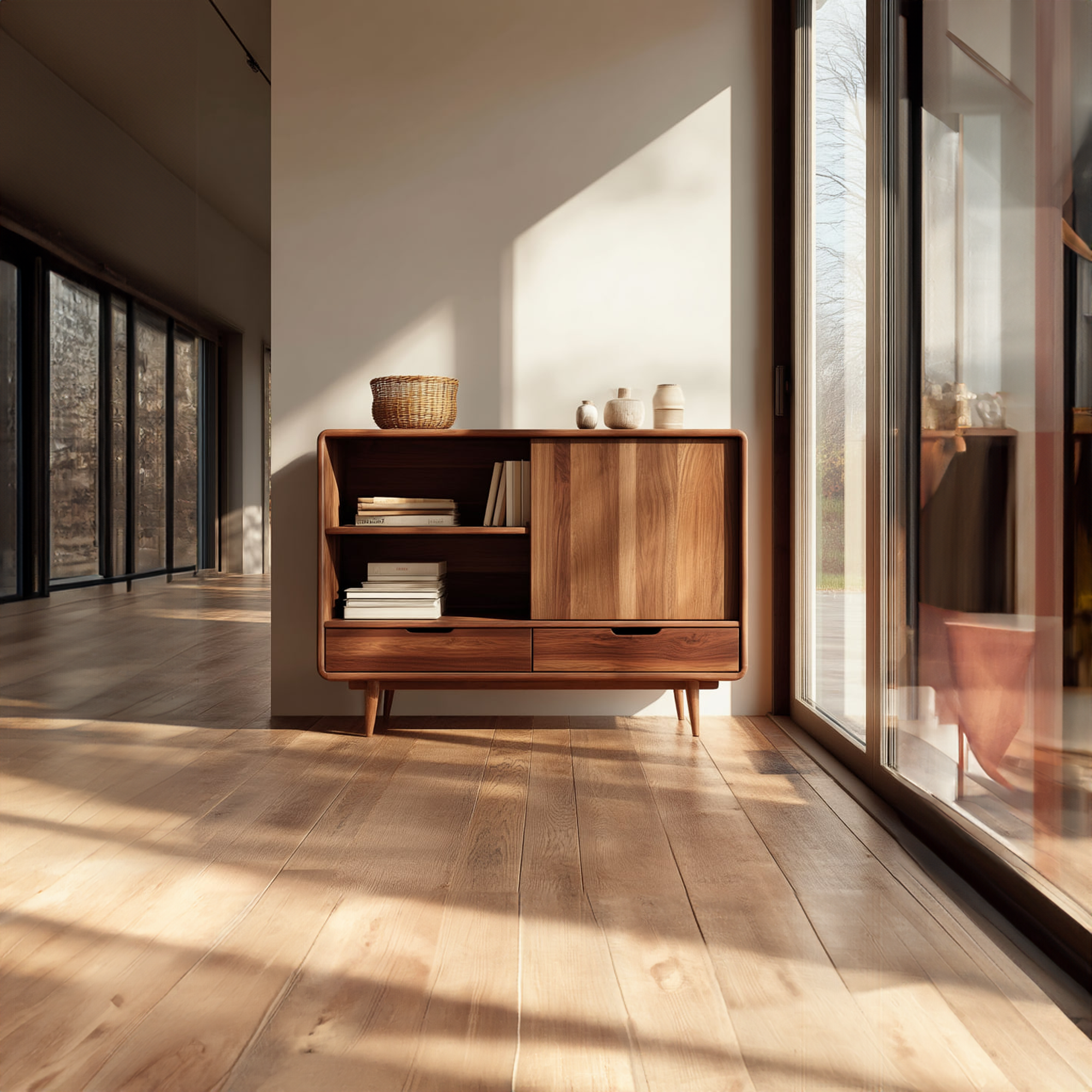 Mid Century Wooden Storage Cabinet Living Room Or Entryway SINLKISC249