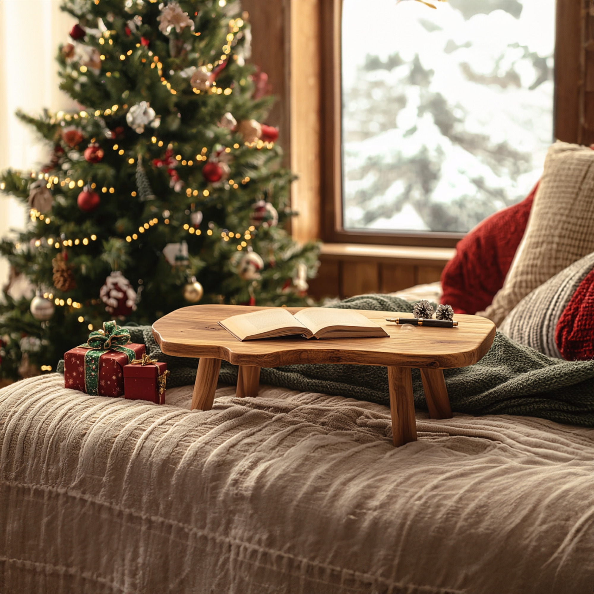 Mid Century Rustic Table Christmas Holiday Rustic Bedroom Decor SINLKIDK068