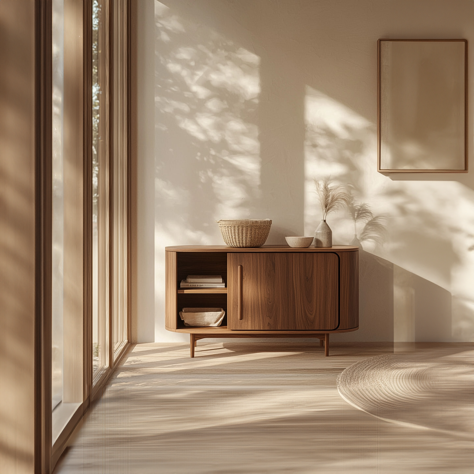 Mid Century Wooden Side Cabinet Dining Room Or Living Room SINLKISC250