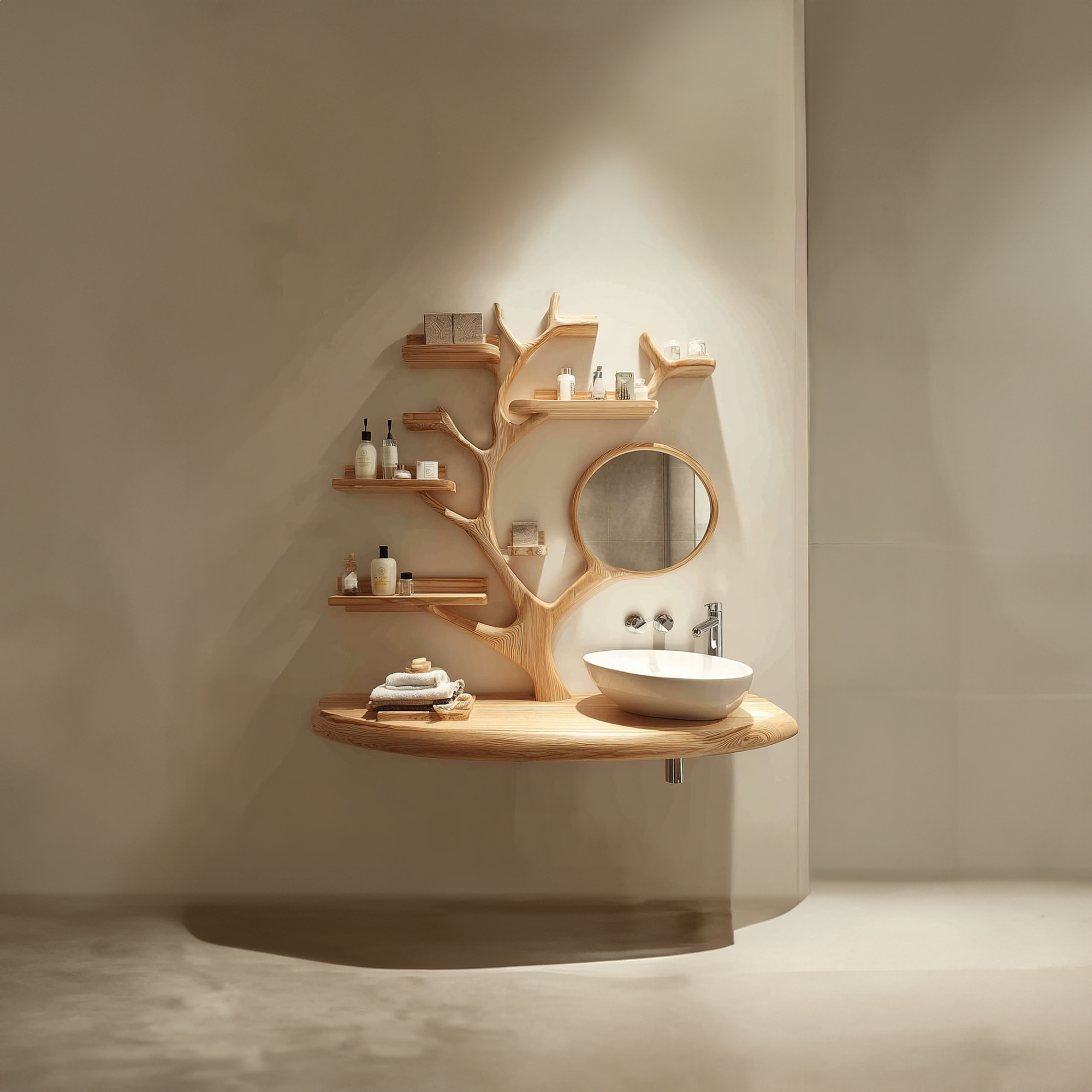 Rustic Organic Tree Vanity Bathroom Or Washroom SINLKITBB005