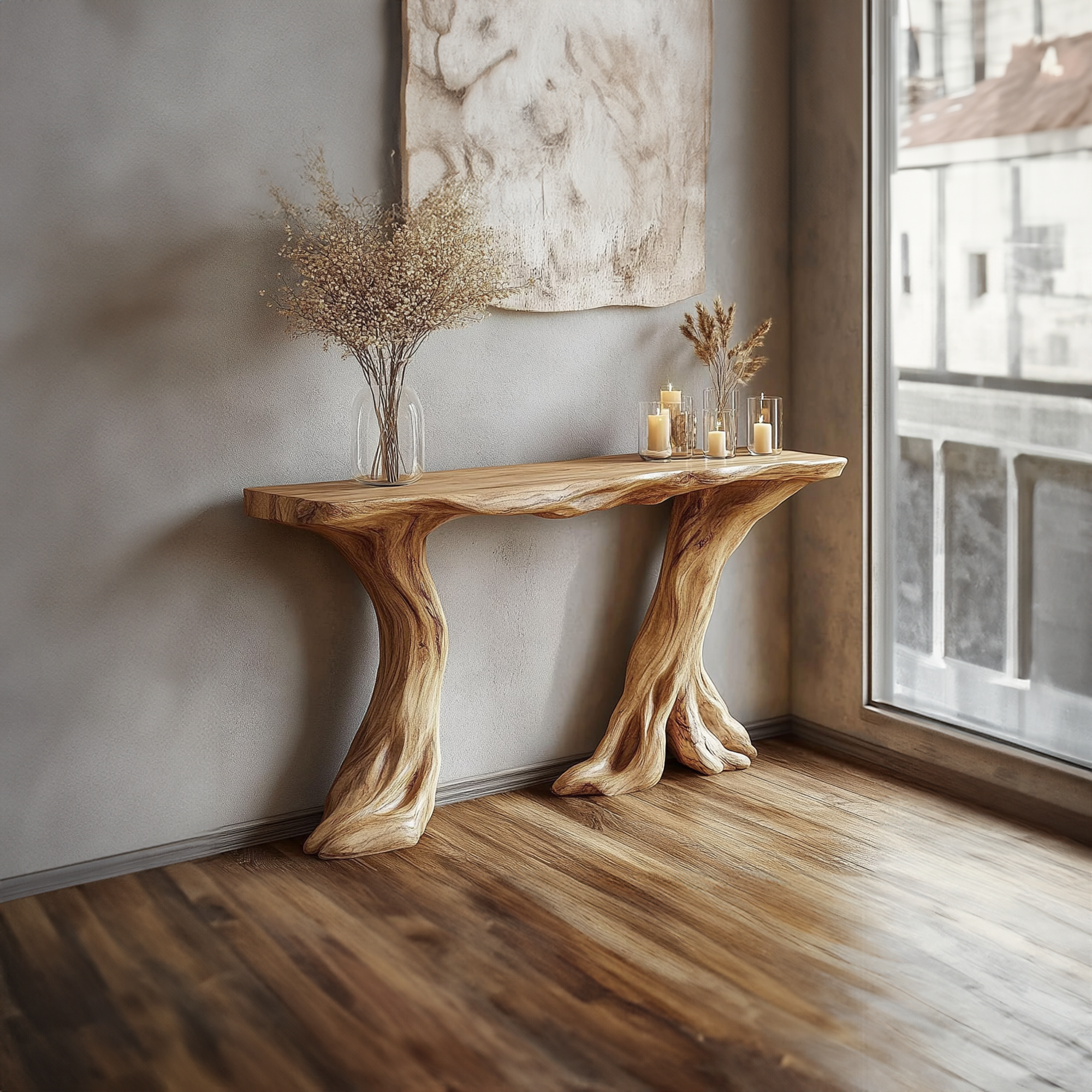 Organic Tree Root Console Table For Entryway And Living Room SINLKICS352