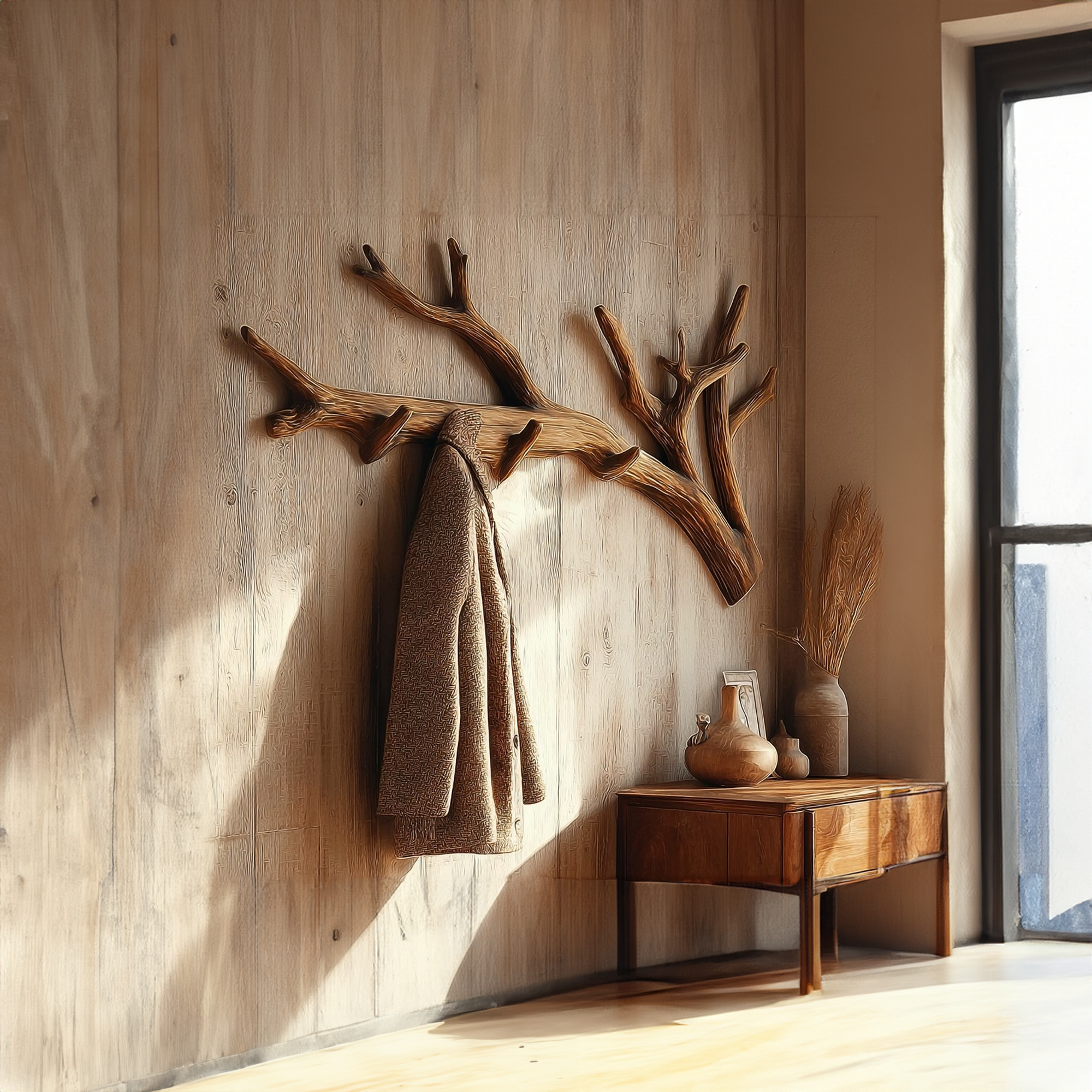 Rustic Tree Branch Wall Hook Living Room SINLKITCR071