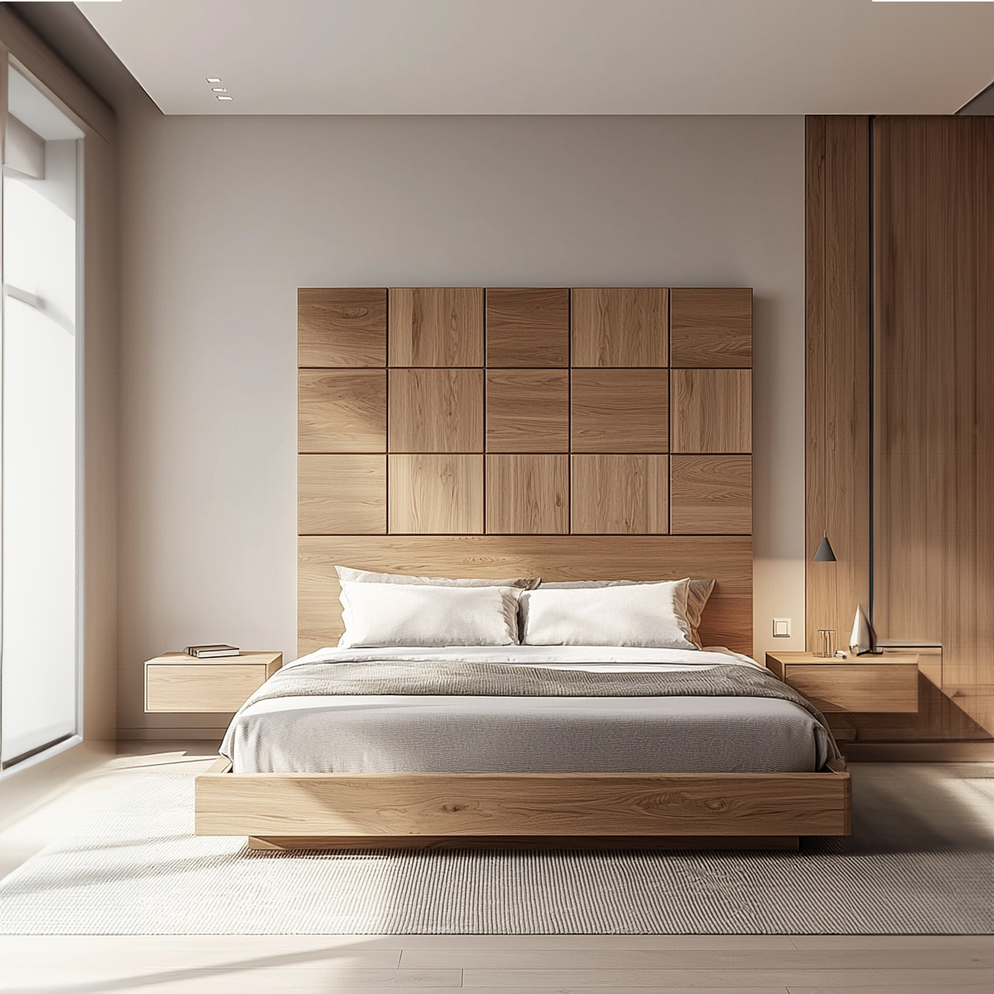 Rustic Wooden Headboard Bedroom Wall Accent SINLKIDH009