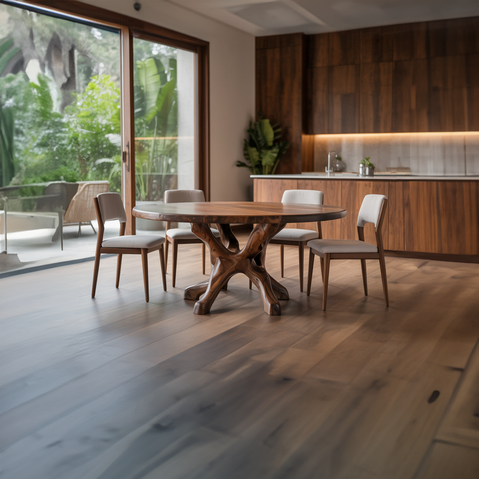 Rustic Live Edge Dining Table Root Base Kitchen SINLKIDT129