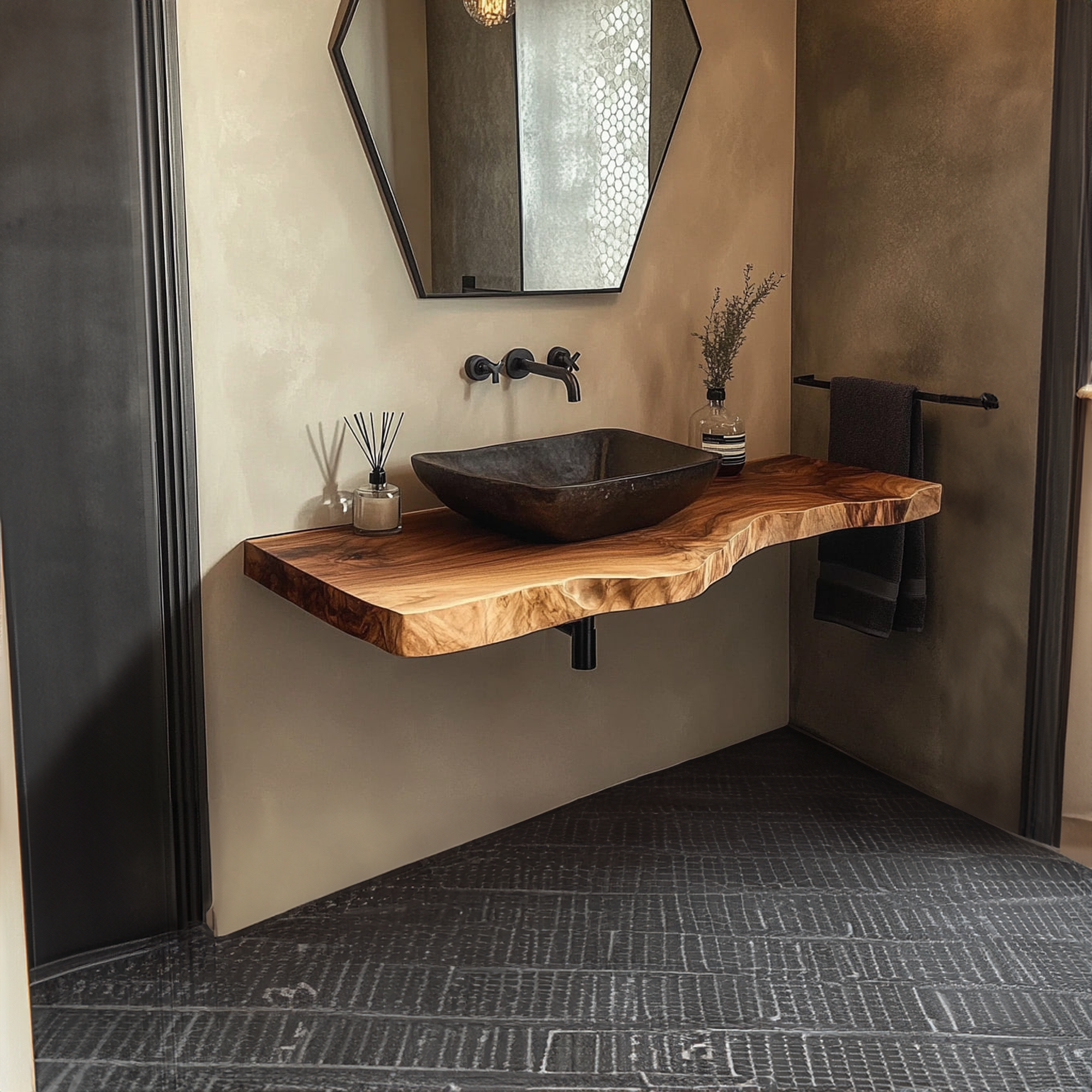 Mid Century Bathroom Vanity Shelf Contemporary Bathroom Decor SINLKIBRV221