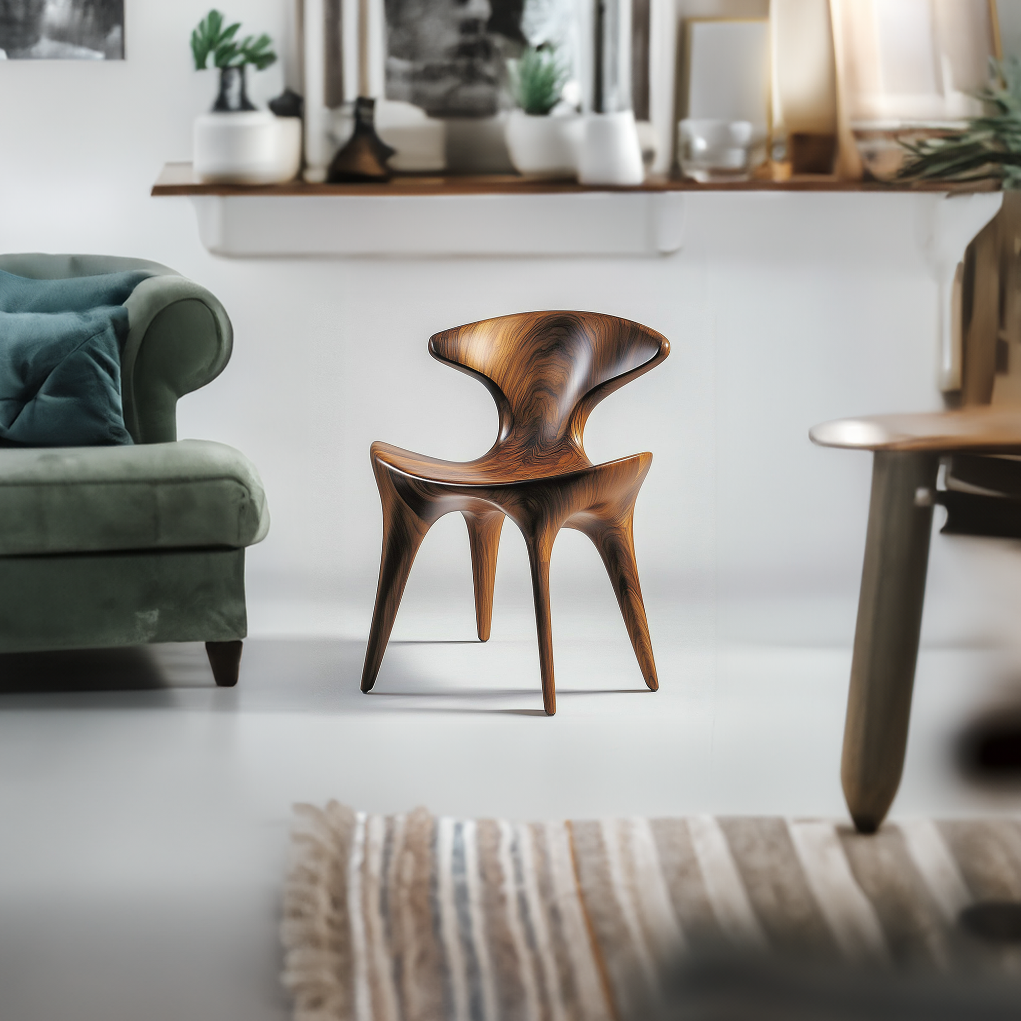 Organic Modern Luxury Accent Chair Lounge Area Or Bedroom SINLKIWC012