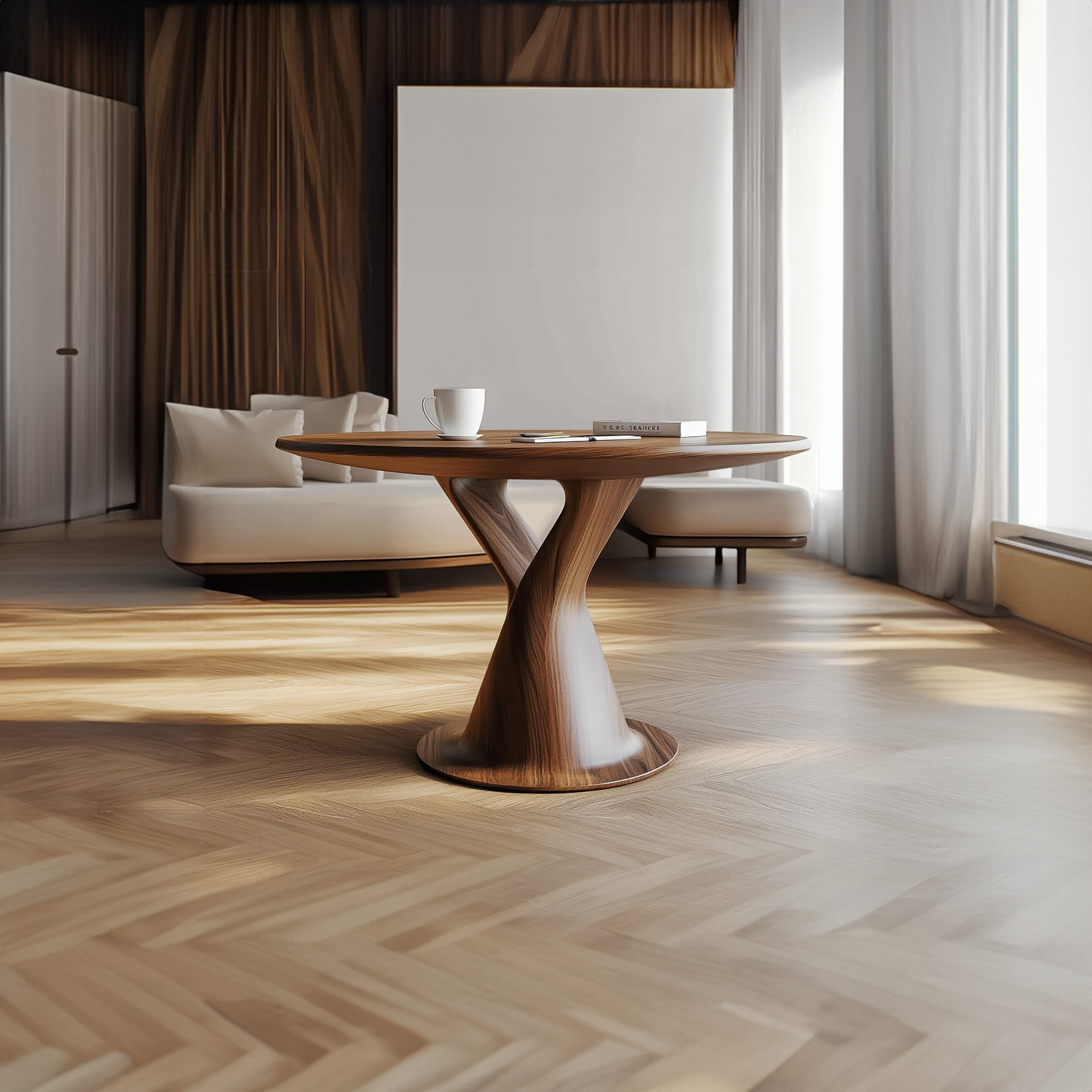 Modern Sculptural Round Coffee Table Living Room Lounge Room SINLKICF202