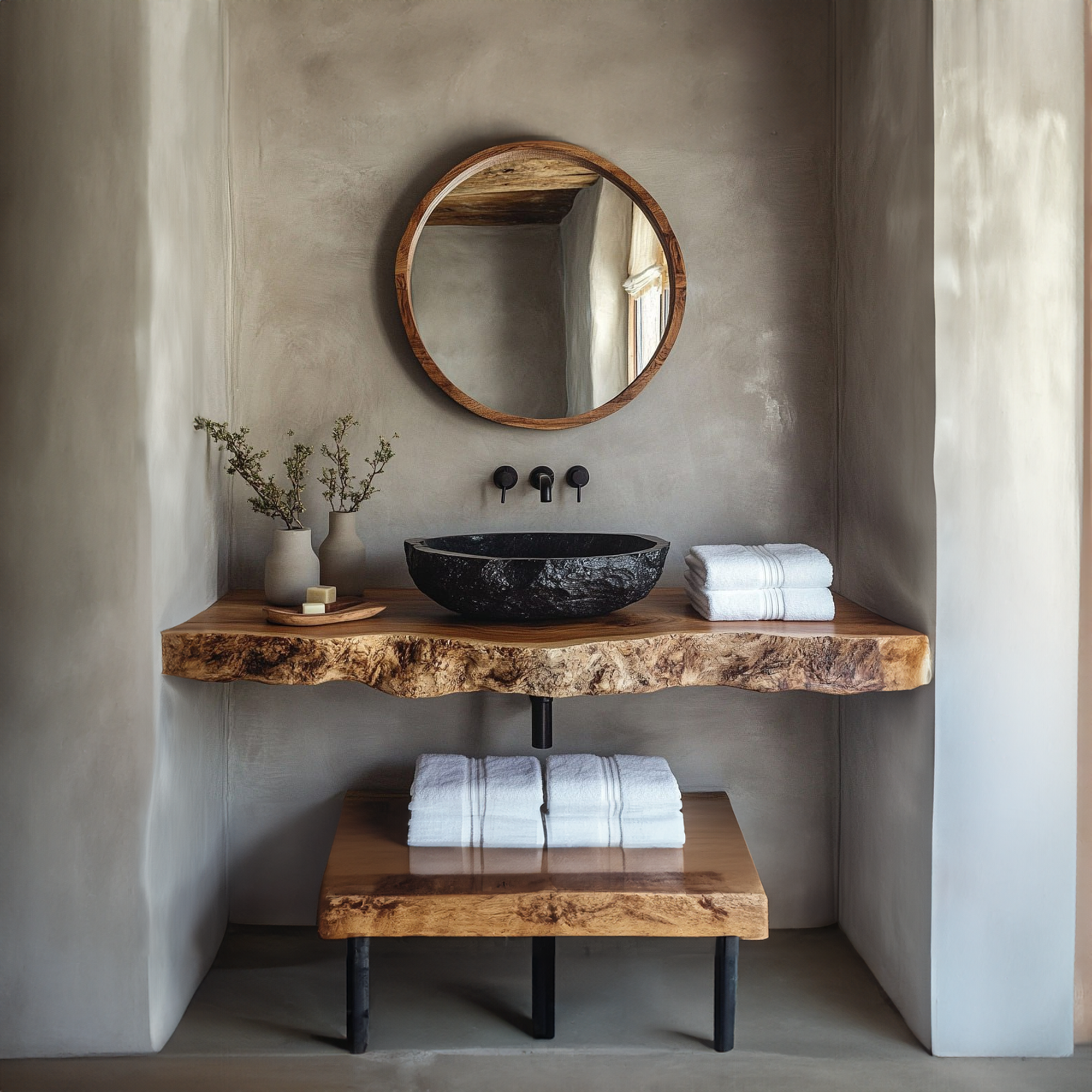 Rustic Floating Shelf Farmhouse Bathroom SINLBRV117