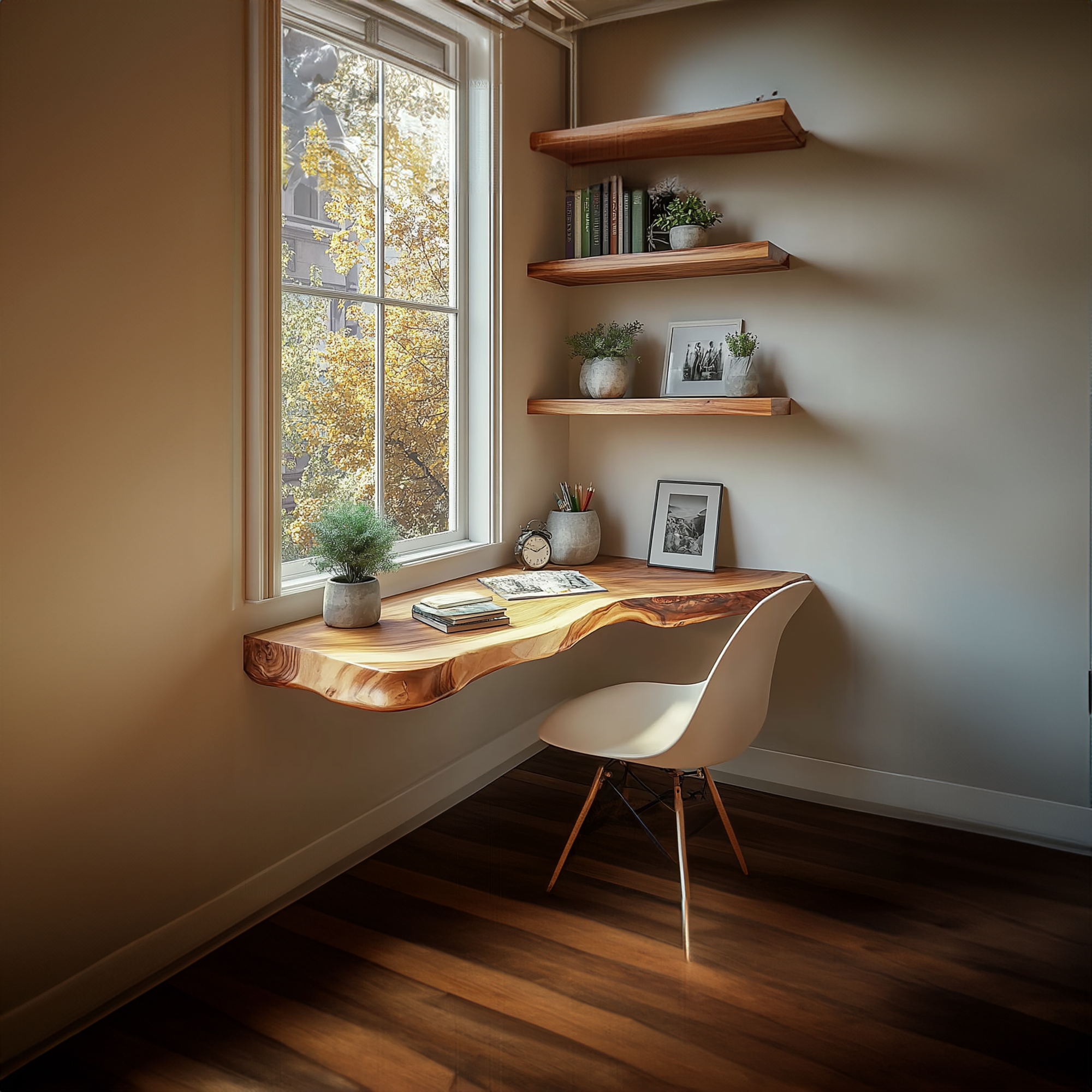 Rustic Floating Desk Shelf Bedroom Study Office SINLKIFL210