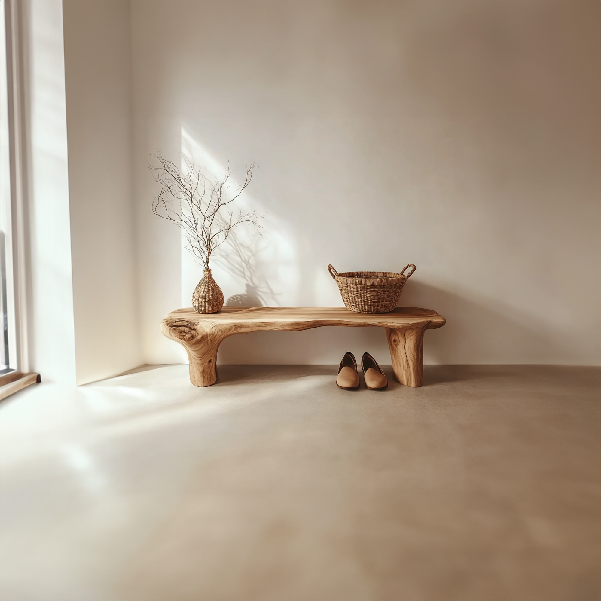 Rustic Wooden Bench Entryway Hallway Bedroom SINLKIRS039