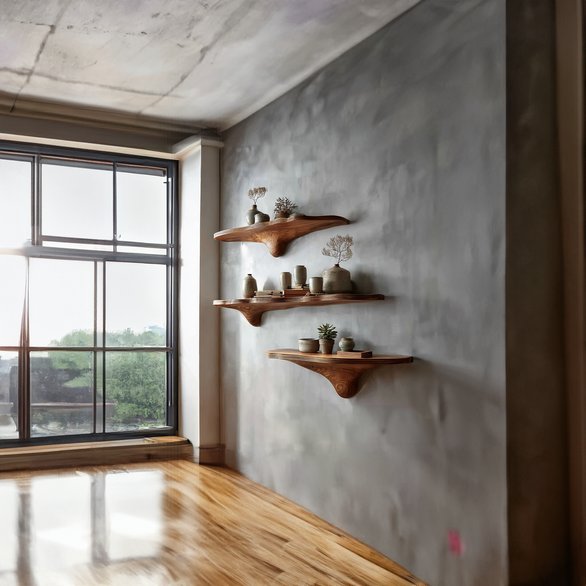 Rustic Mushroom Floating Shelves Bathroom SINLKIFL140