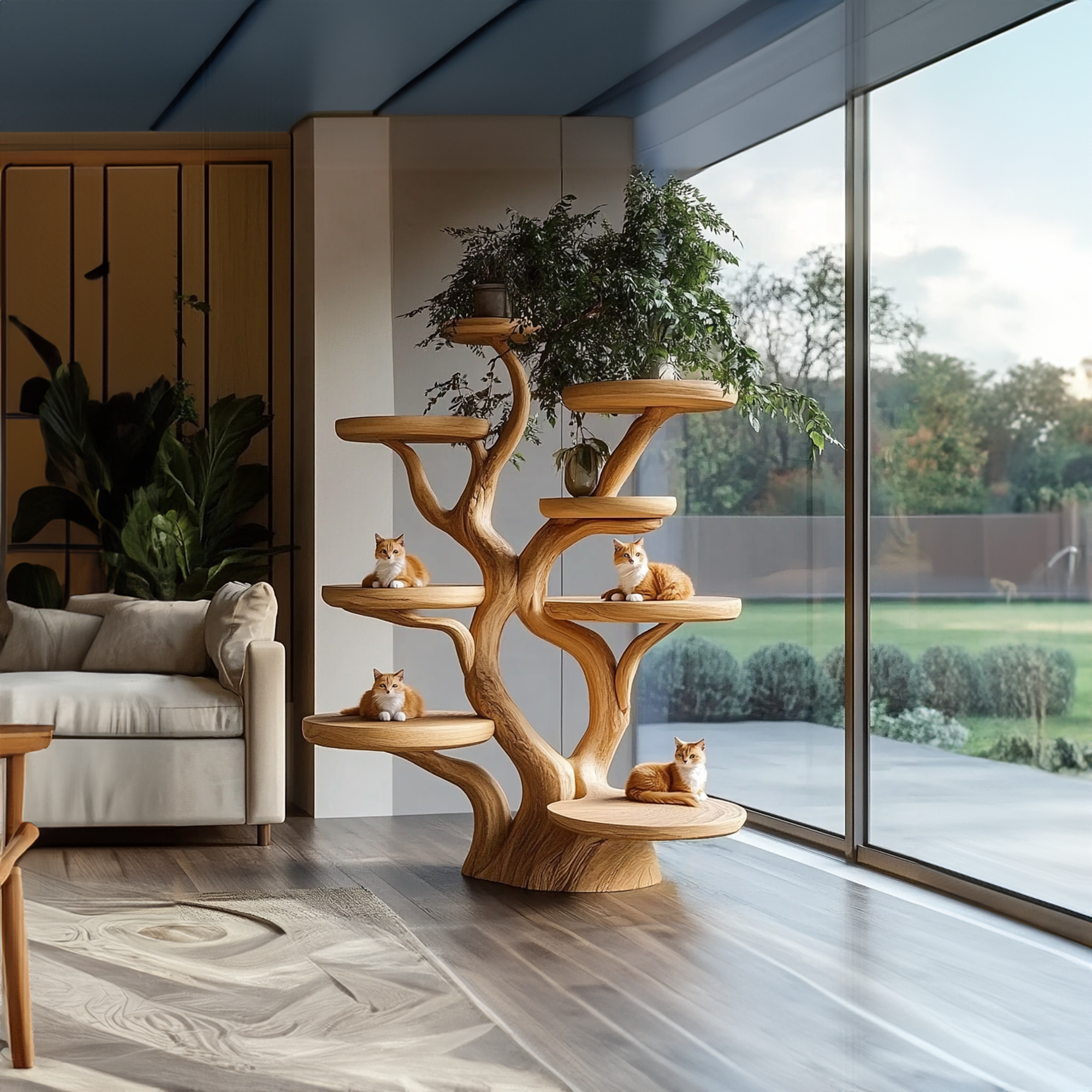 Rustic Organic Cat Tree Sculptural Pet Furniture SINLKITT078