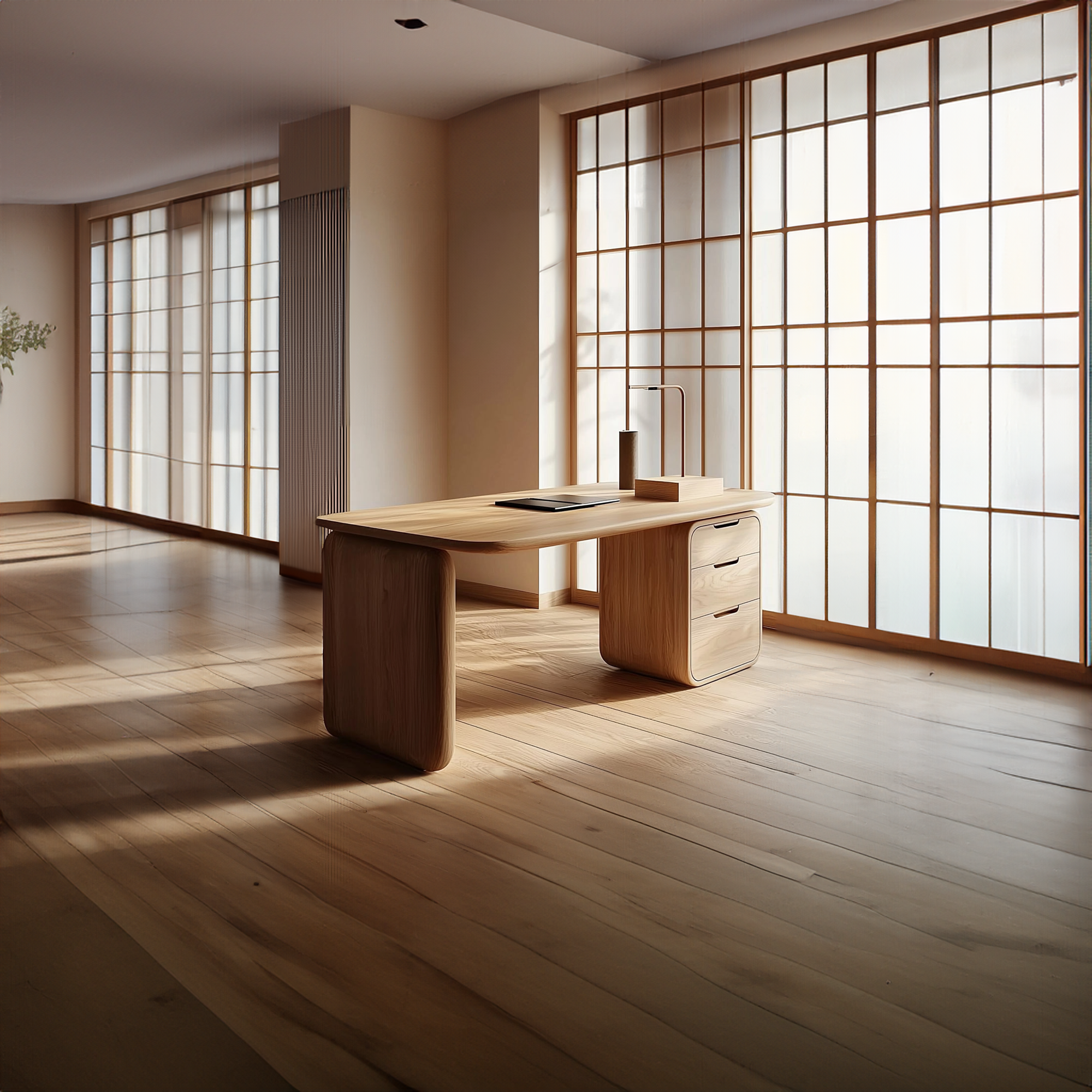 Japandi Serene Office Desk Home Office And Studio SINLKIDK059